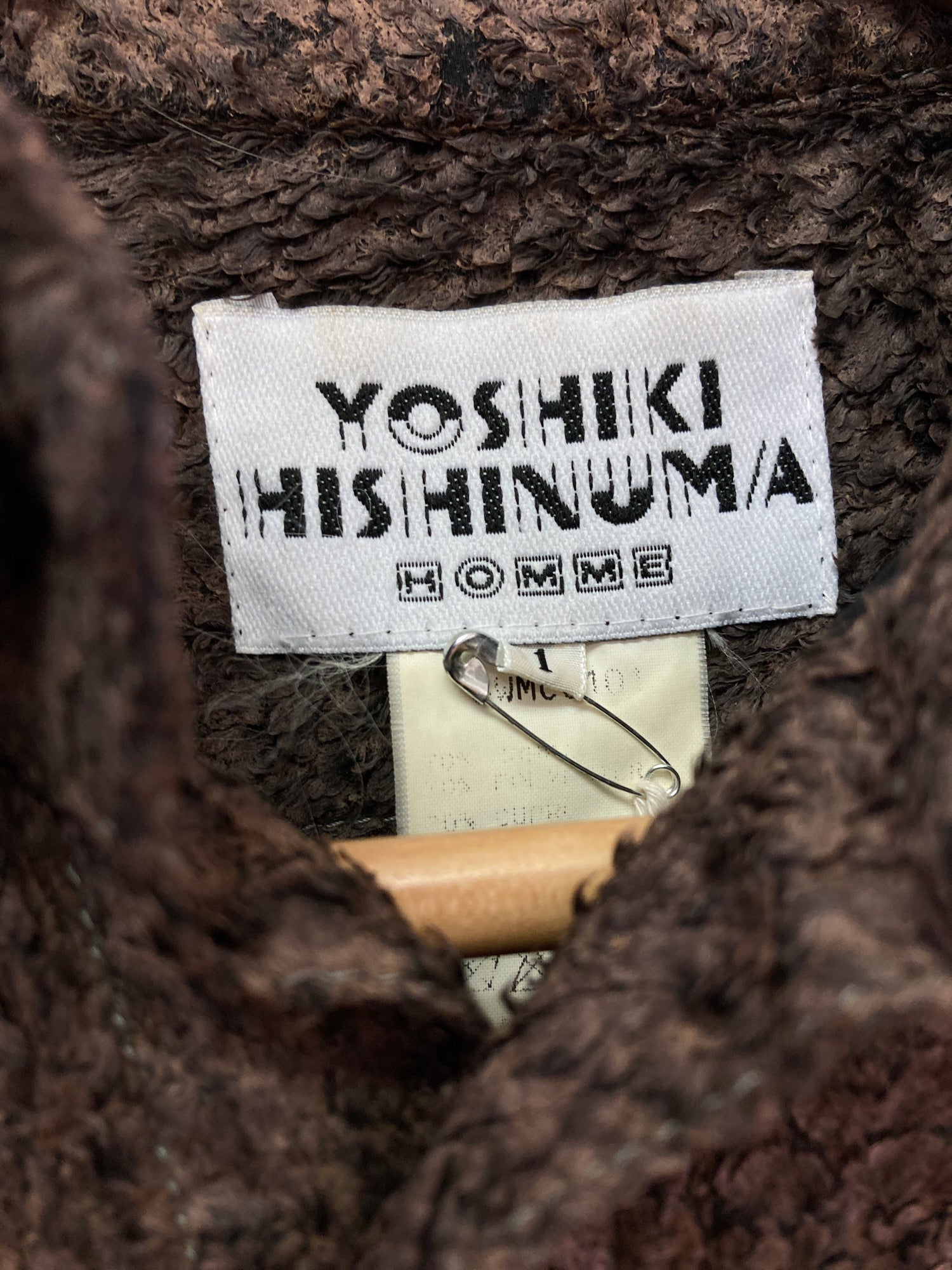 Yoshiki Hishinuma Homme brown polyester scaly long sleeve shirt - size 1 S