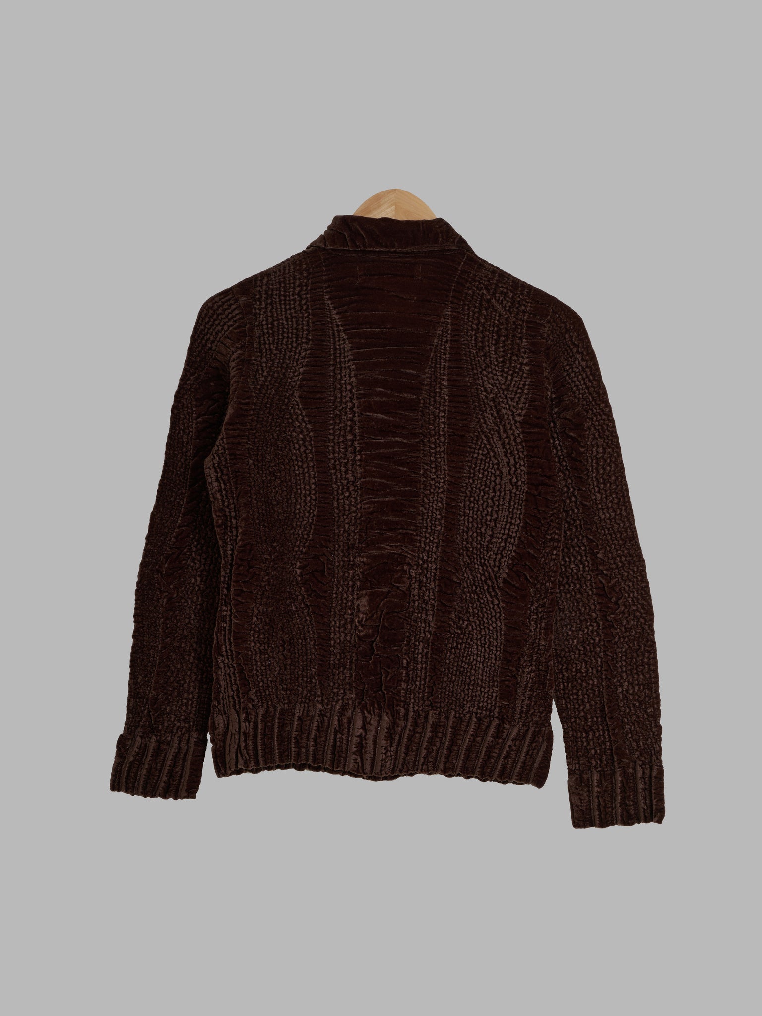 Yoshiki Hishinuma brown velour-y fabric 6 button jacket - size 2 M S