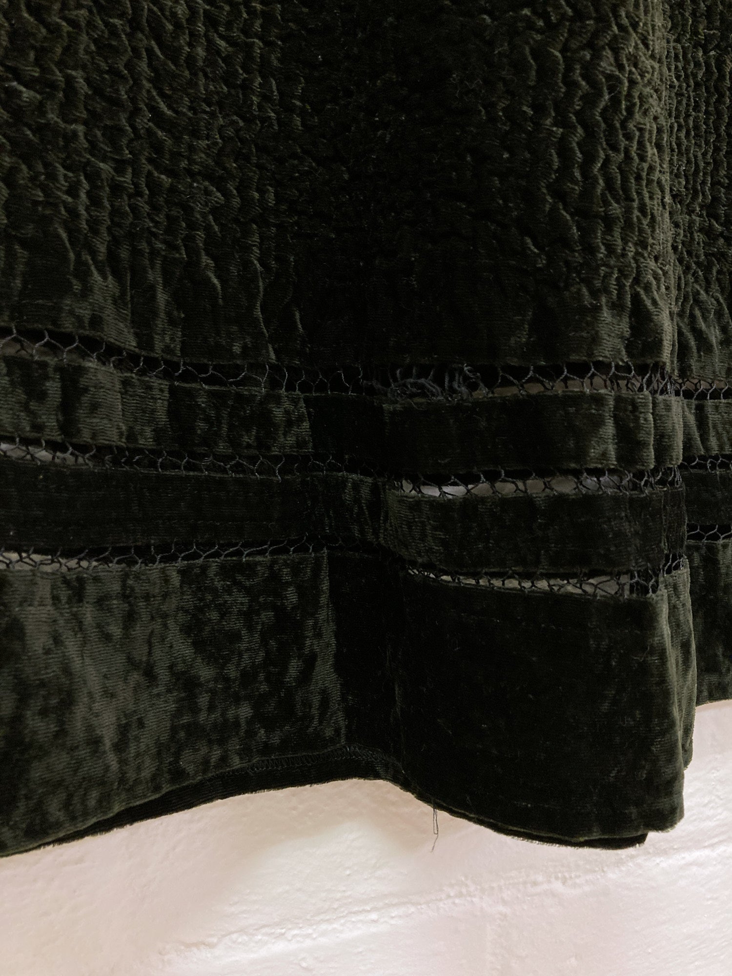 Yoshiki Hishinuma Peplum dark green velour sleeveless maxi dress - sz 2 S M