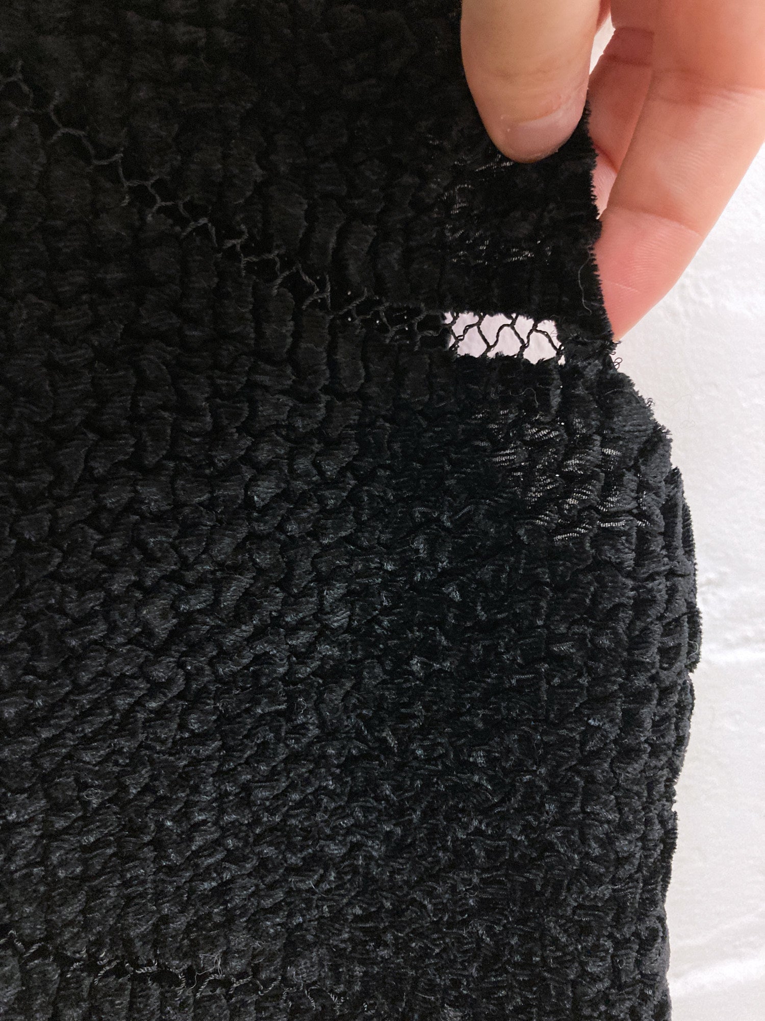 Yoshiki Hishinuma Peplum black velour sleeveless top and ruffled skirt set - S
