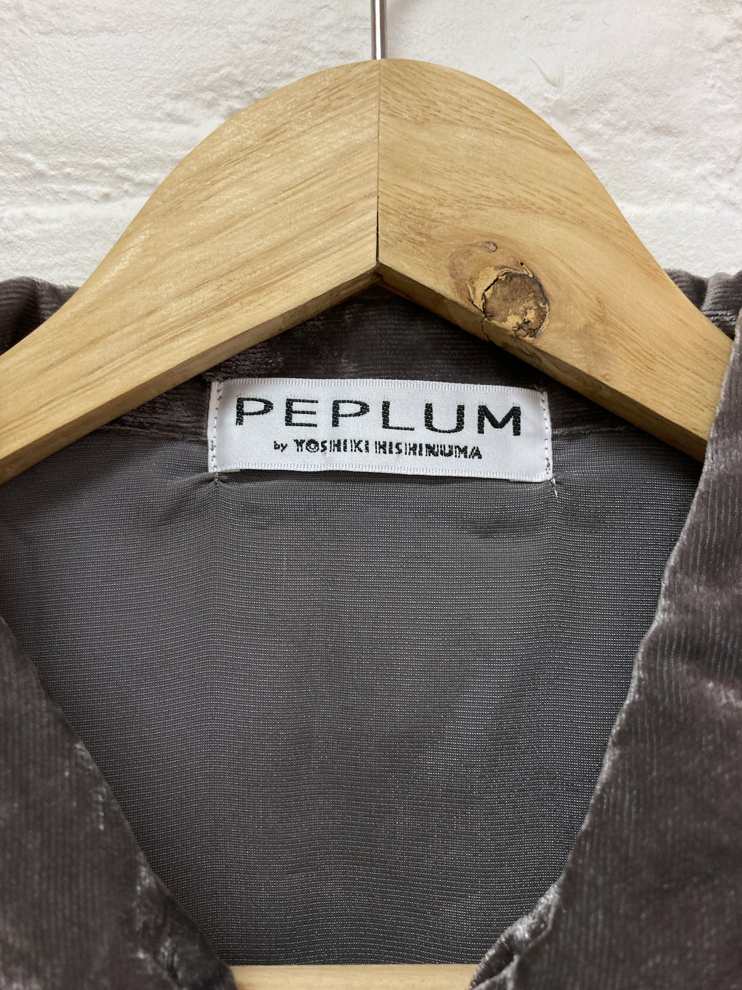 Yoshiki Hishinuma Peplum grey velour long sleeve shirt with hem shirring - 1 S M