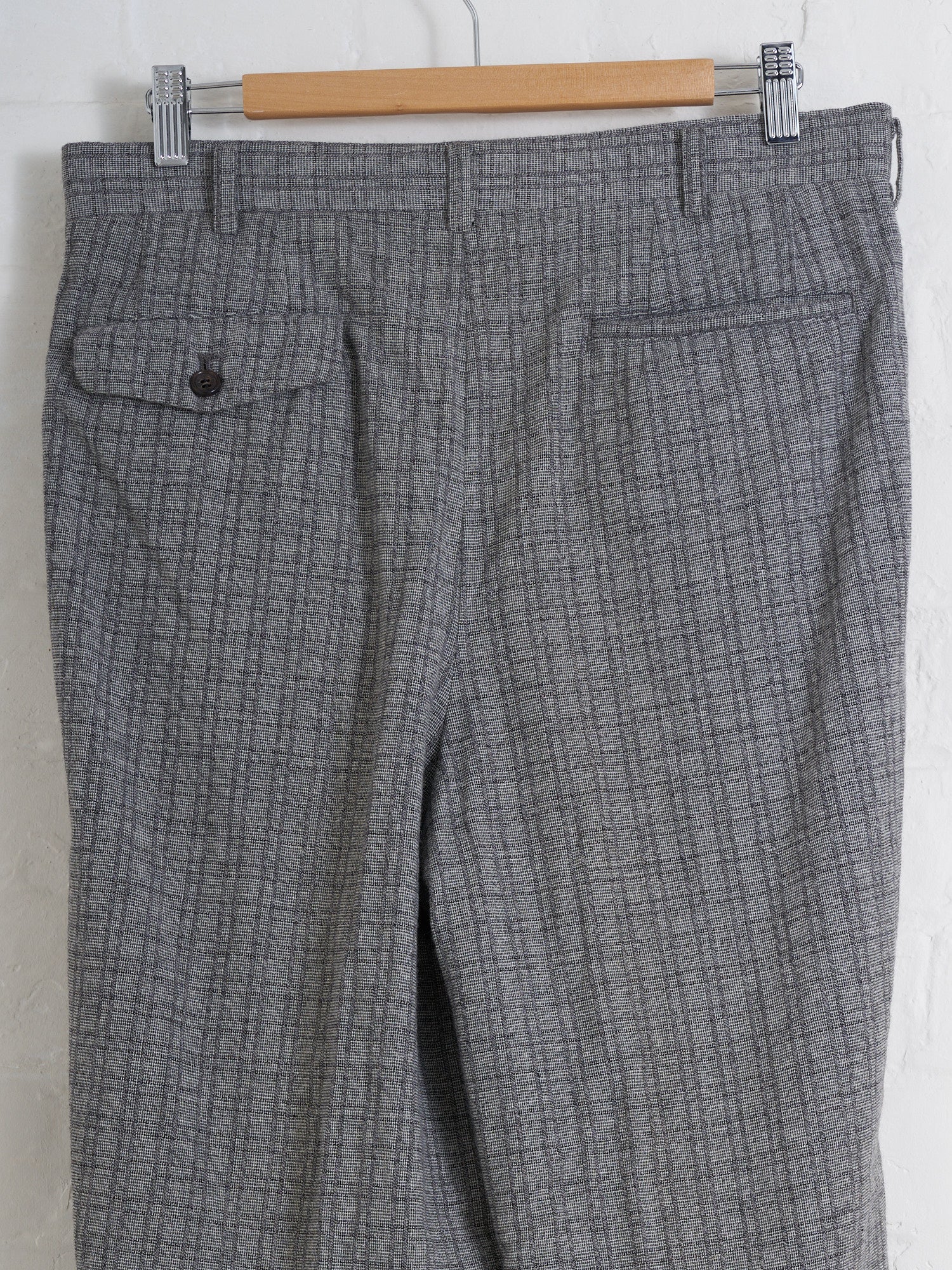 Comme des Garcons Homme 1995 grey wool check pleated trousers - M