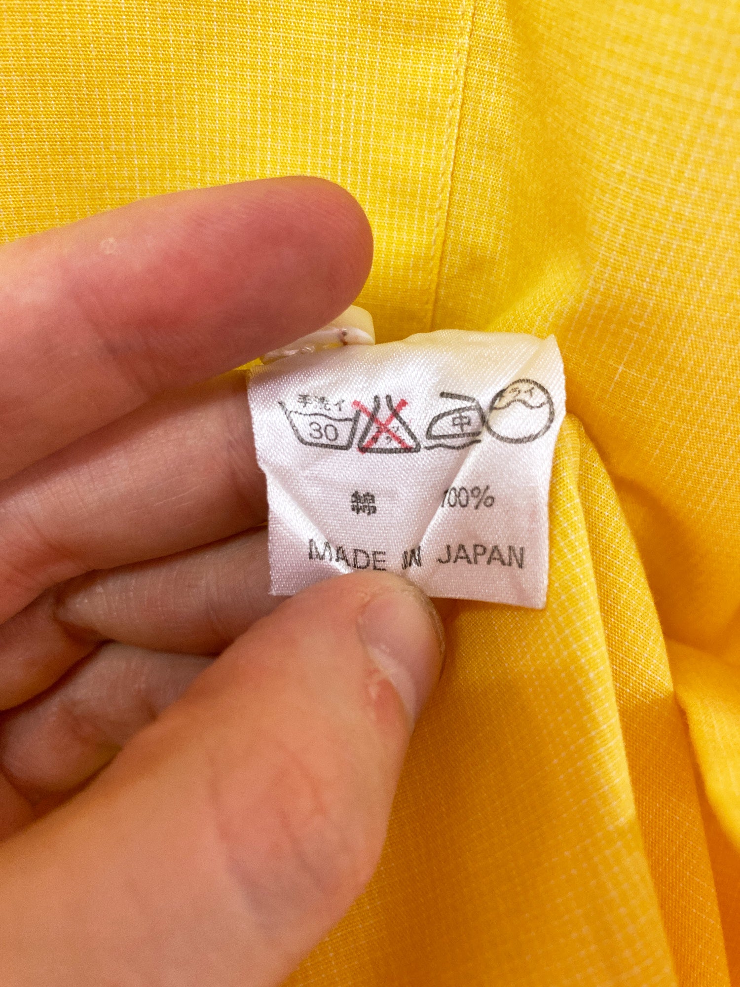 Vintage Big Hug yellow cotton microcheck oversized shirt - M L