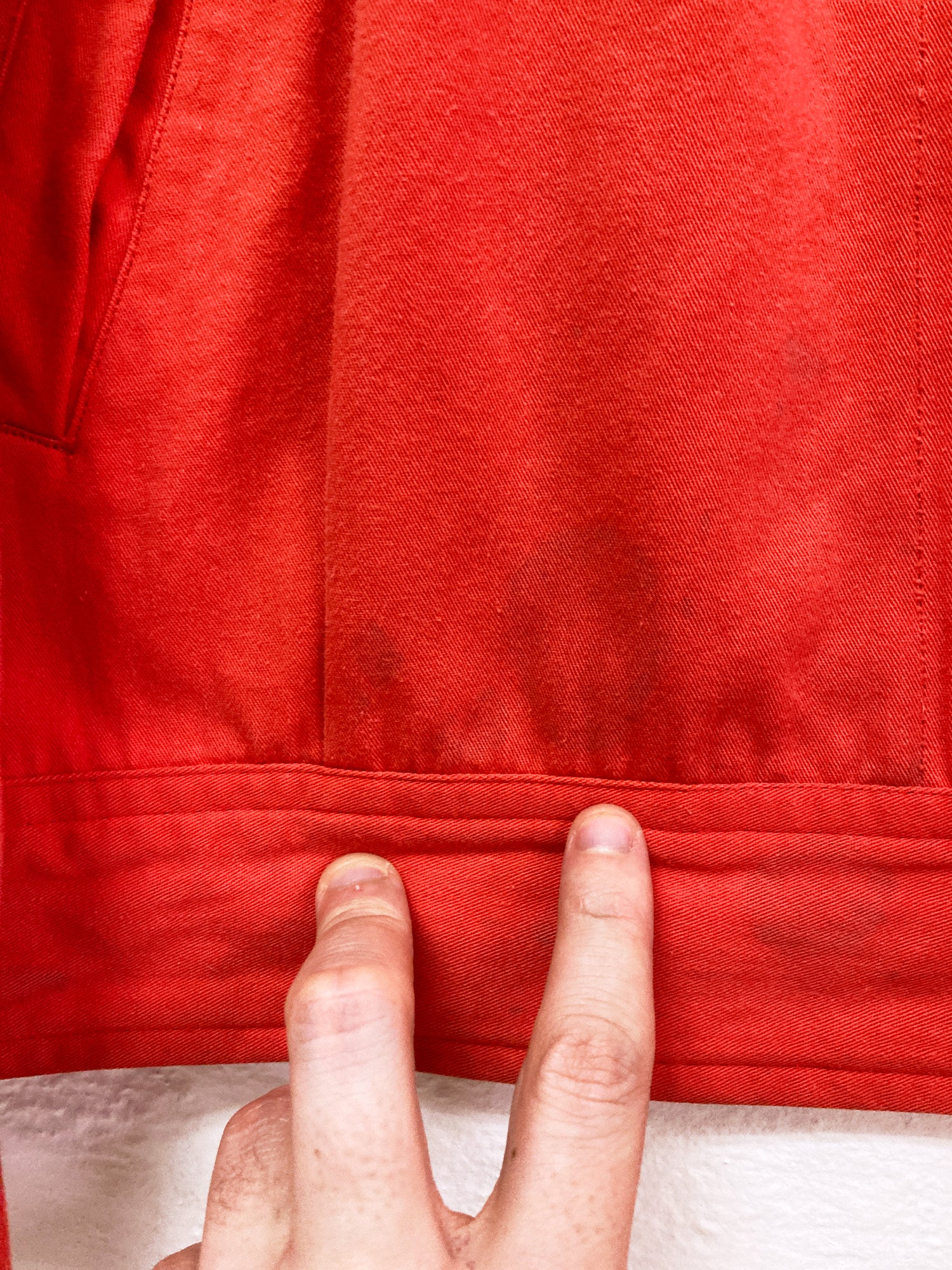 Comme des Garcons Homme Plus 1990 faded orange red cotton work jacket M L