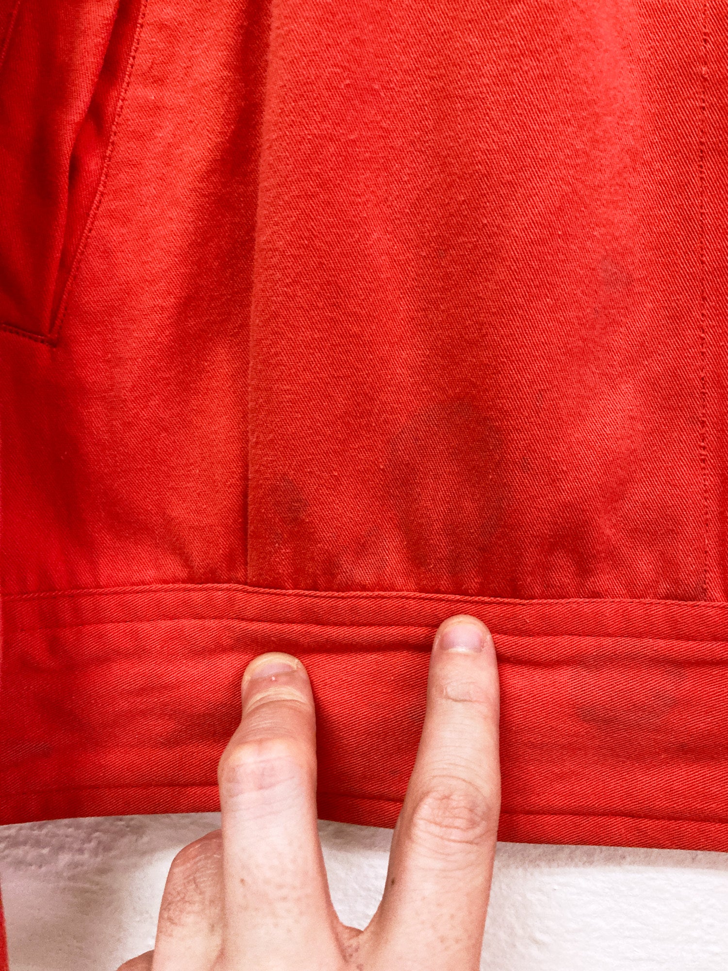 Comme des Garcons Homme Plus 1990 faded orange-red cotton work jacket - M L