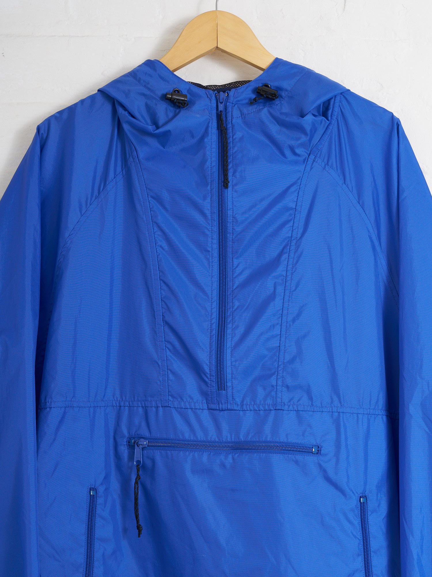 REI 1990s blue nylon pullover hooded windbreaker - L