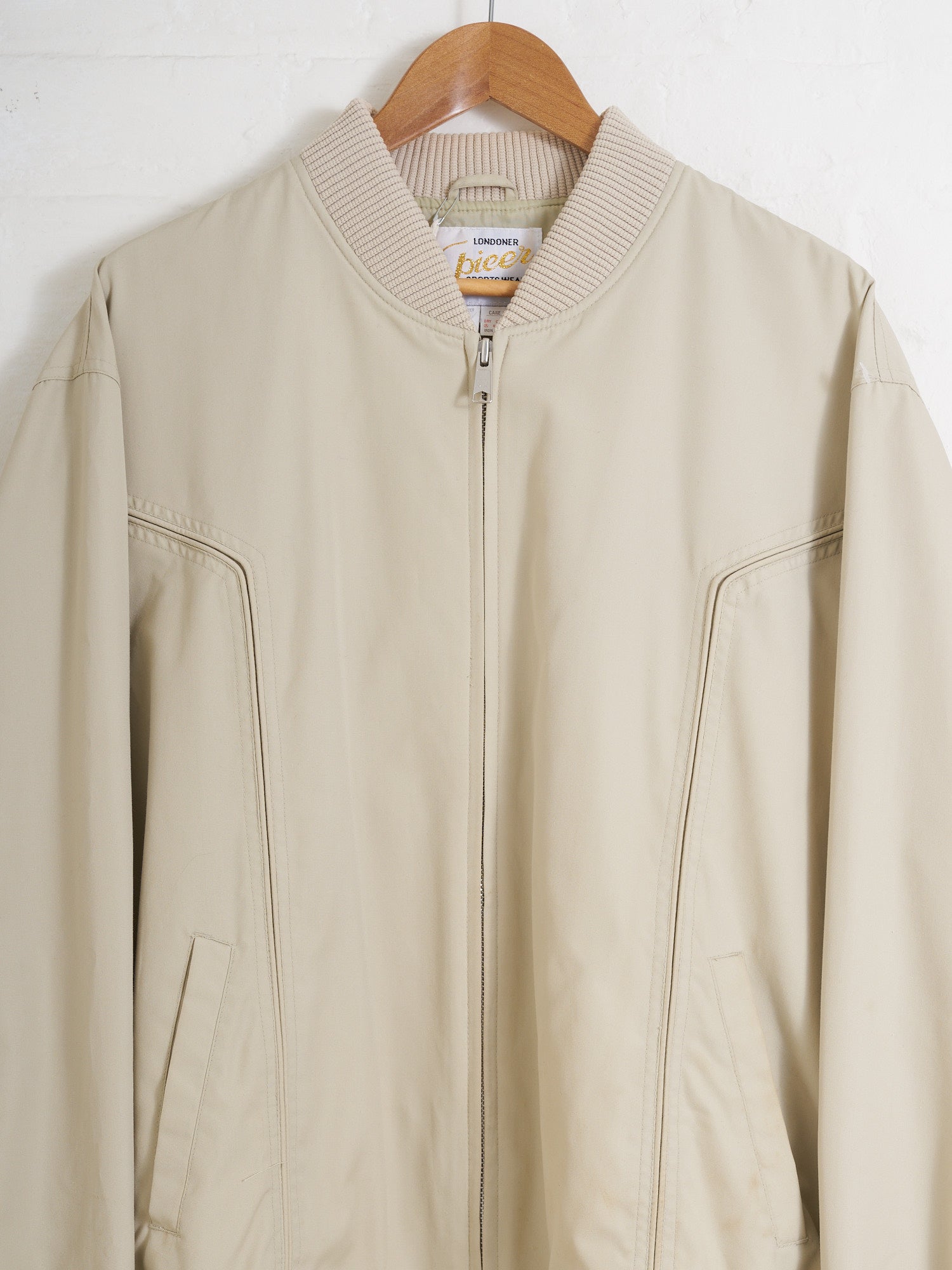 Vintage Spicer Sportswear of Melbourne 1980s beige panelled bomber jacket M L XL