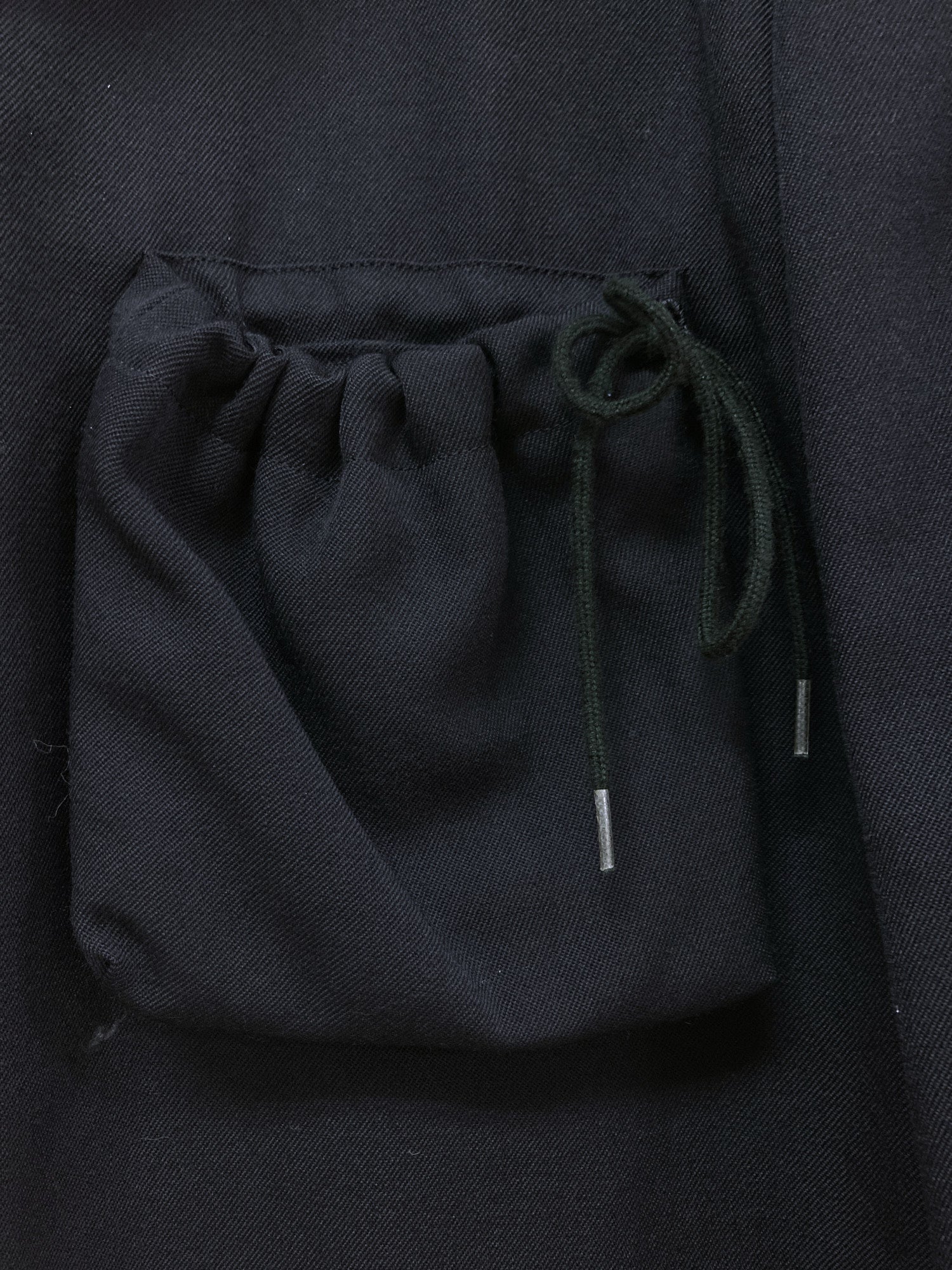 Giuliano Fujiwara very dark navy wool drawstring pocket blazer - size M