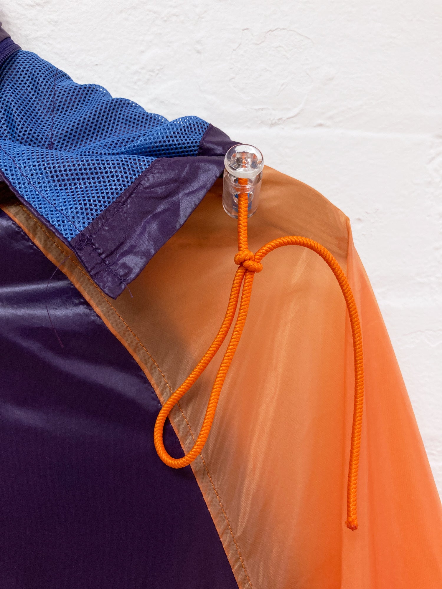 Keita Maruyama Homme purple orange nylon windbreaker with collar hood - mens S