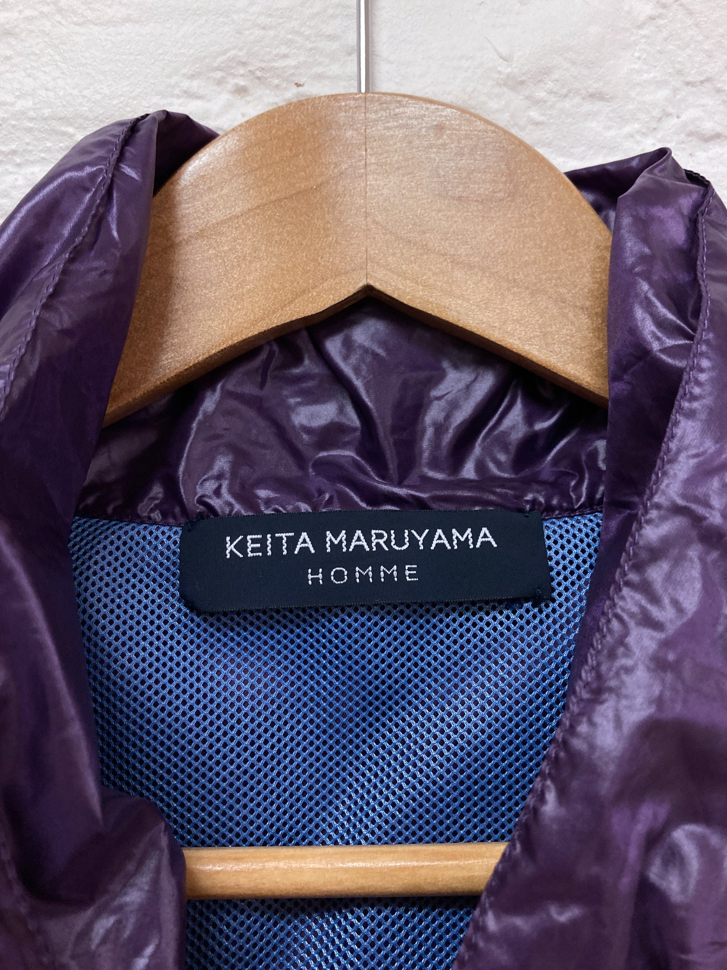 Keita Maruyama Homme purple orange nylon windbreaker with collar hood - mens S