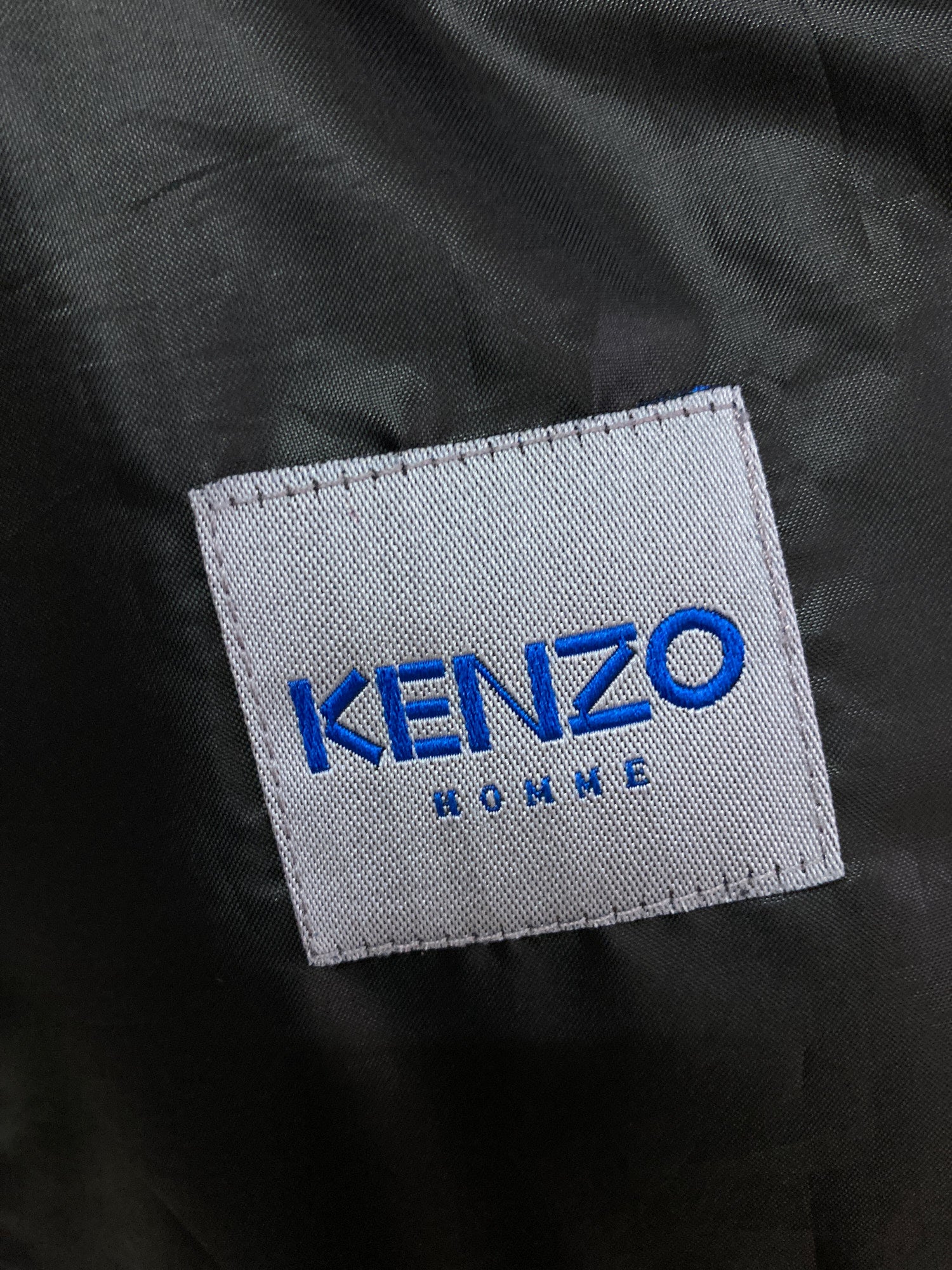 Kenzo Homme 1990s silver down puffer jacket with clear plastic hood - size 2 M