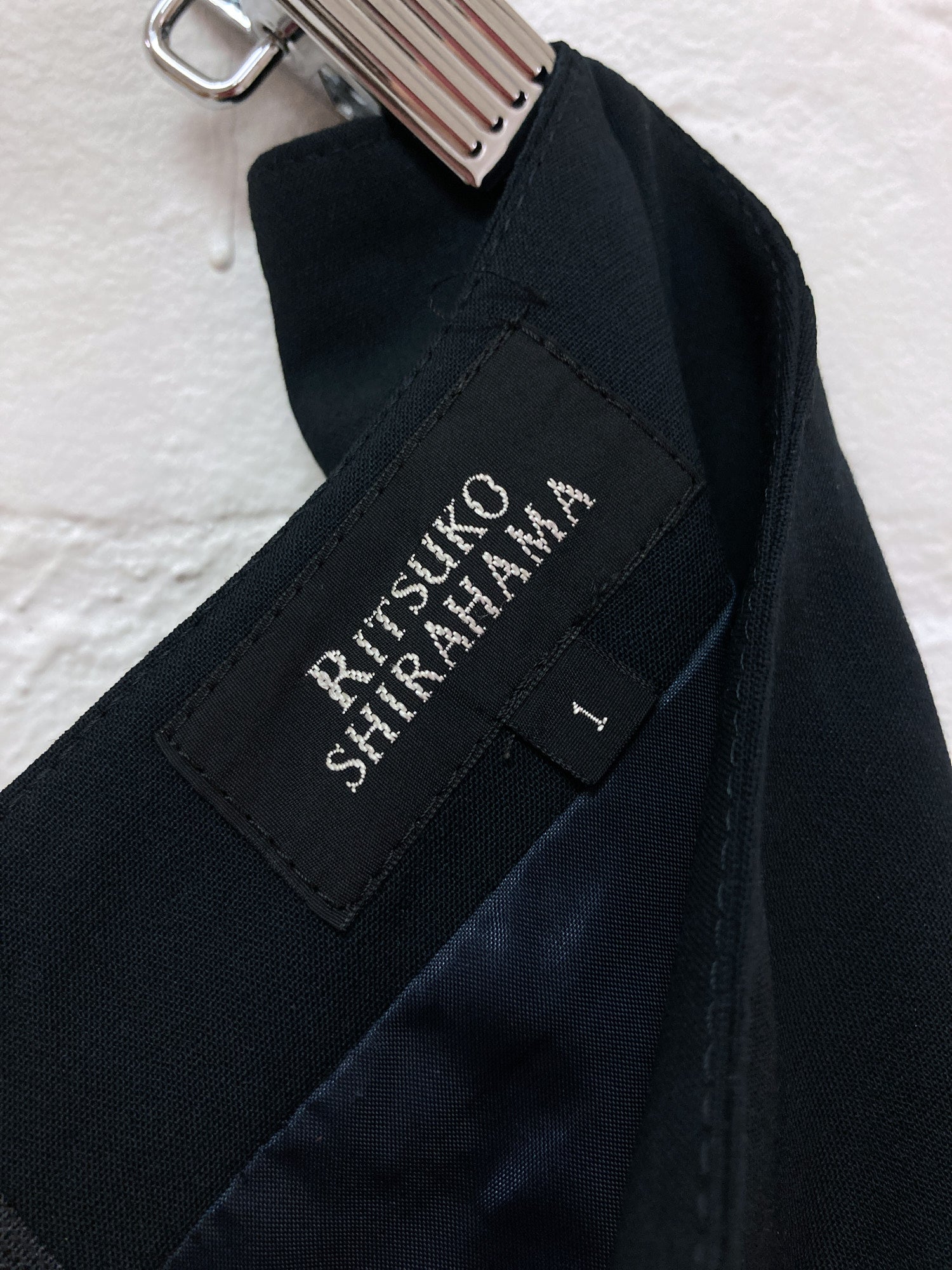 Ritsuko Shirahama dark navy wool rayon asymmetrical skirt - 1 S