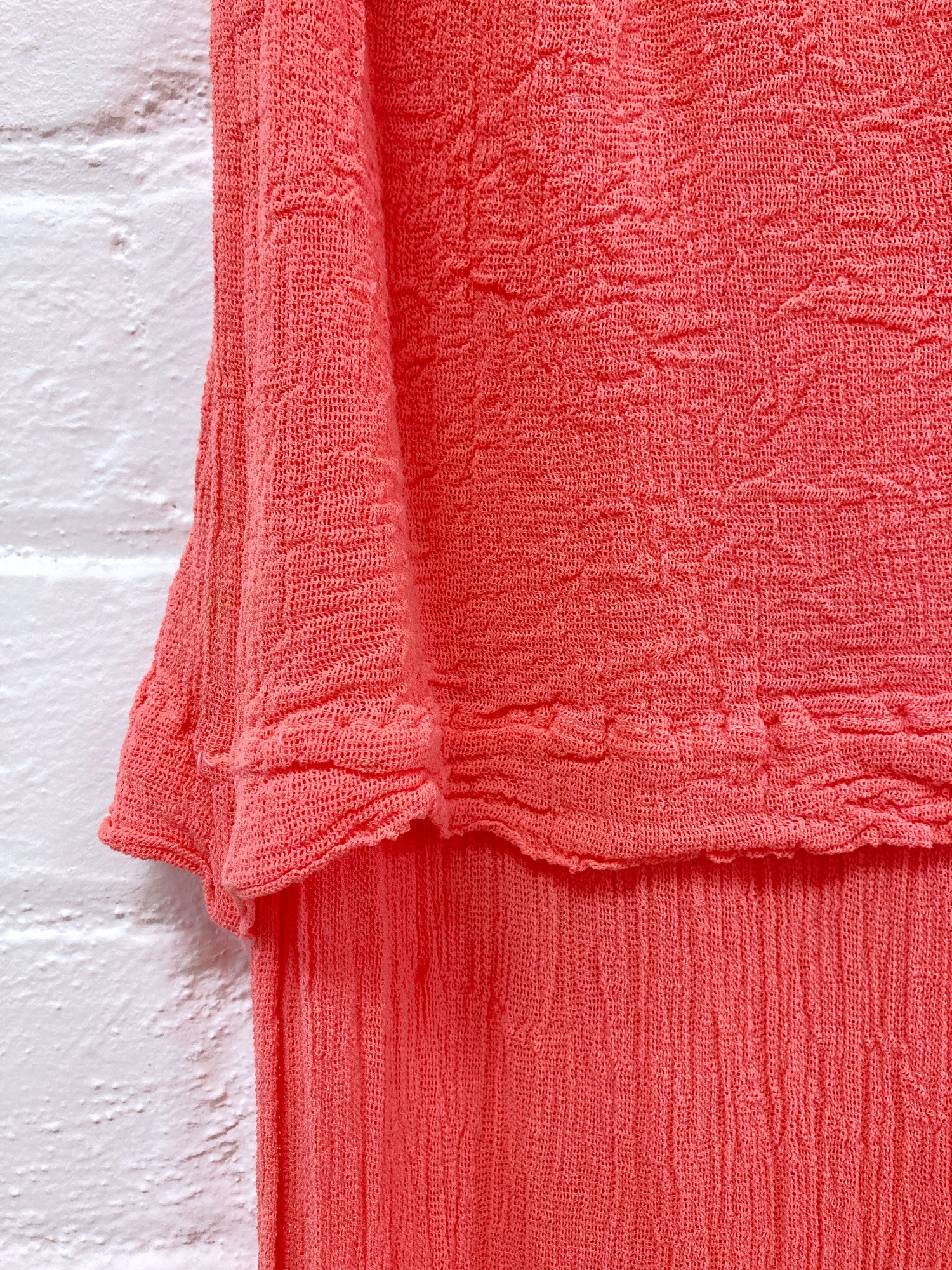 Issey Miyake Permanente creased pink cotton layered skirt or tube dress - M S