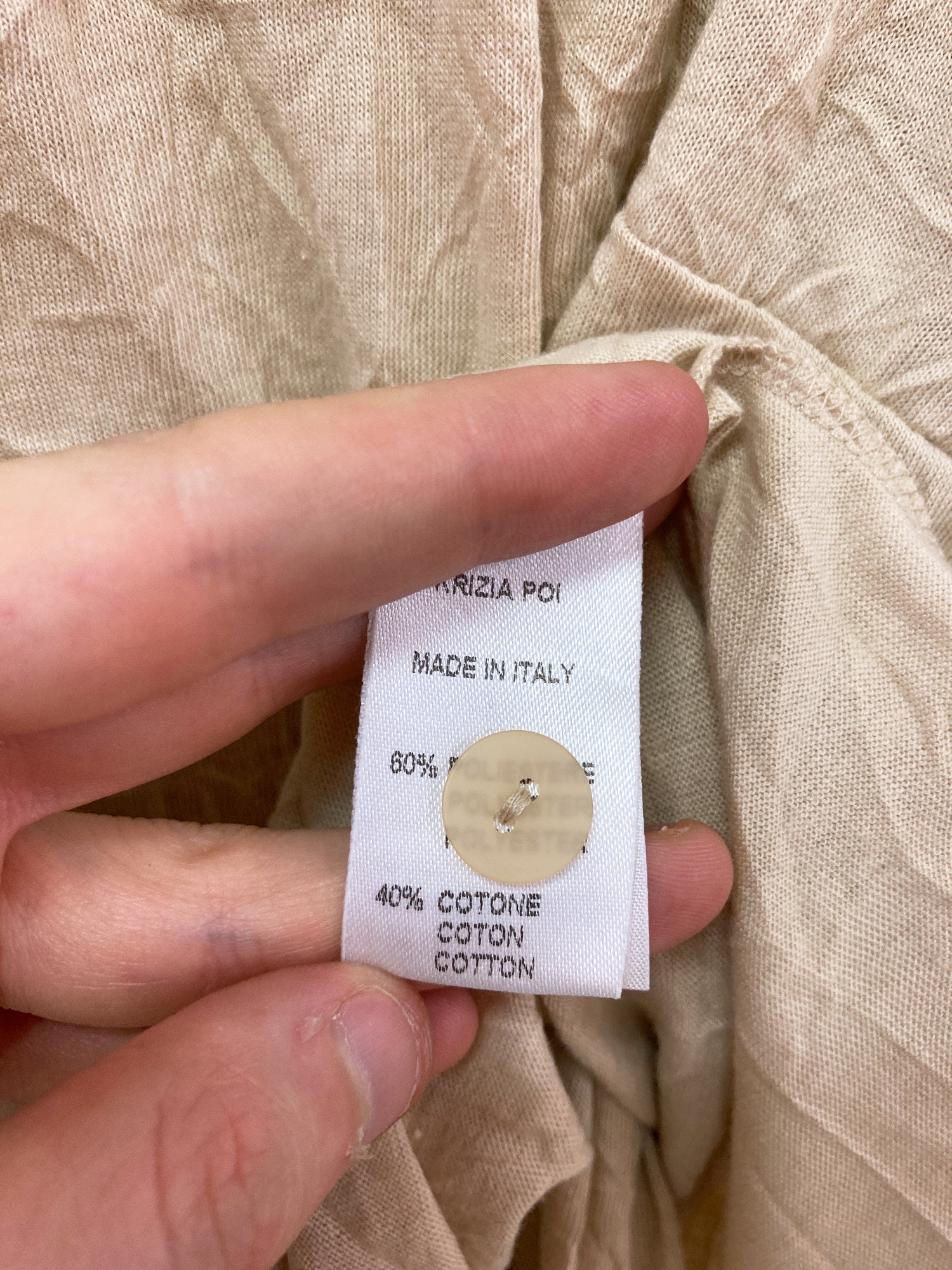 Krizia Poi wrinkled beige poly cotton cardigan and sleeveless dress set - 42 40