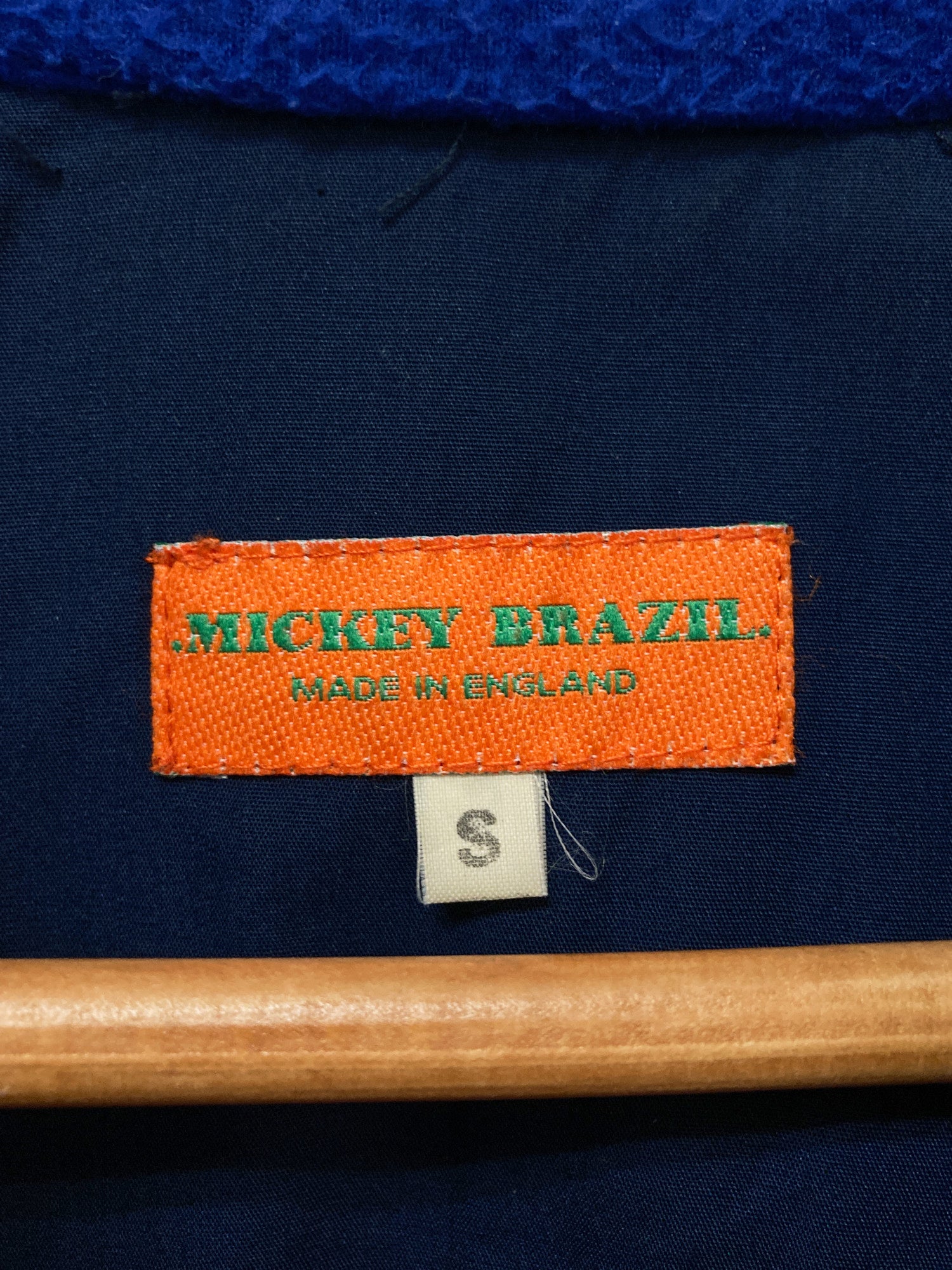 Mickey Brazil purple navy canvas three pocket high neck jacket - S M