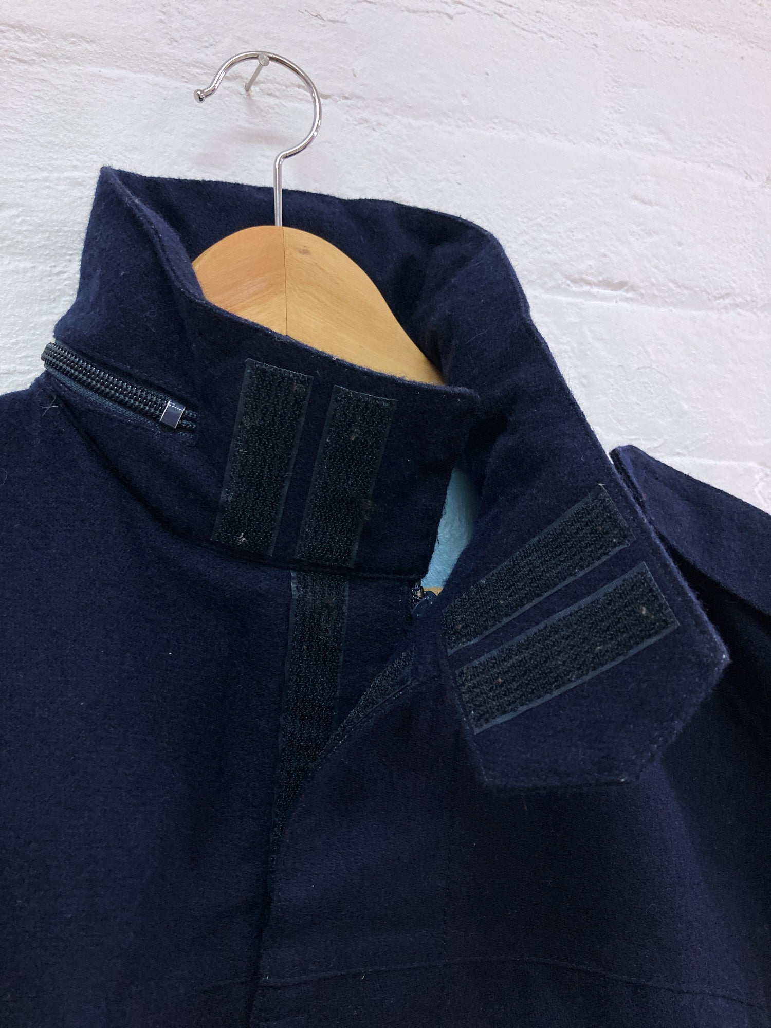 Keita Maruyama Homme dark navy woolen zip jacket with bonded lining - M