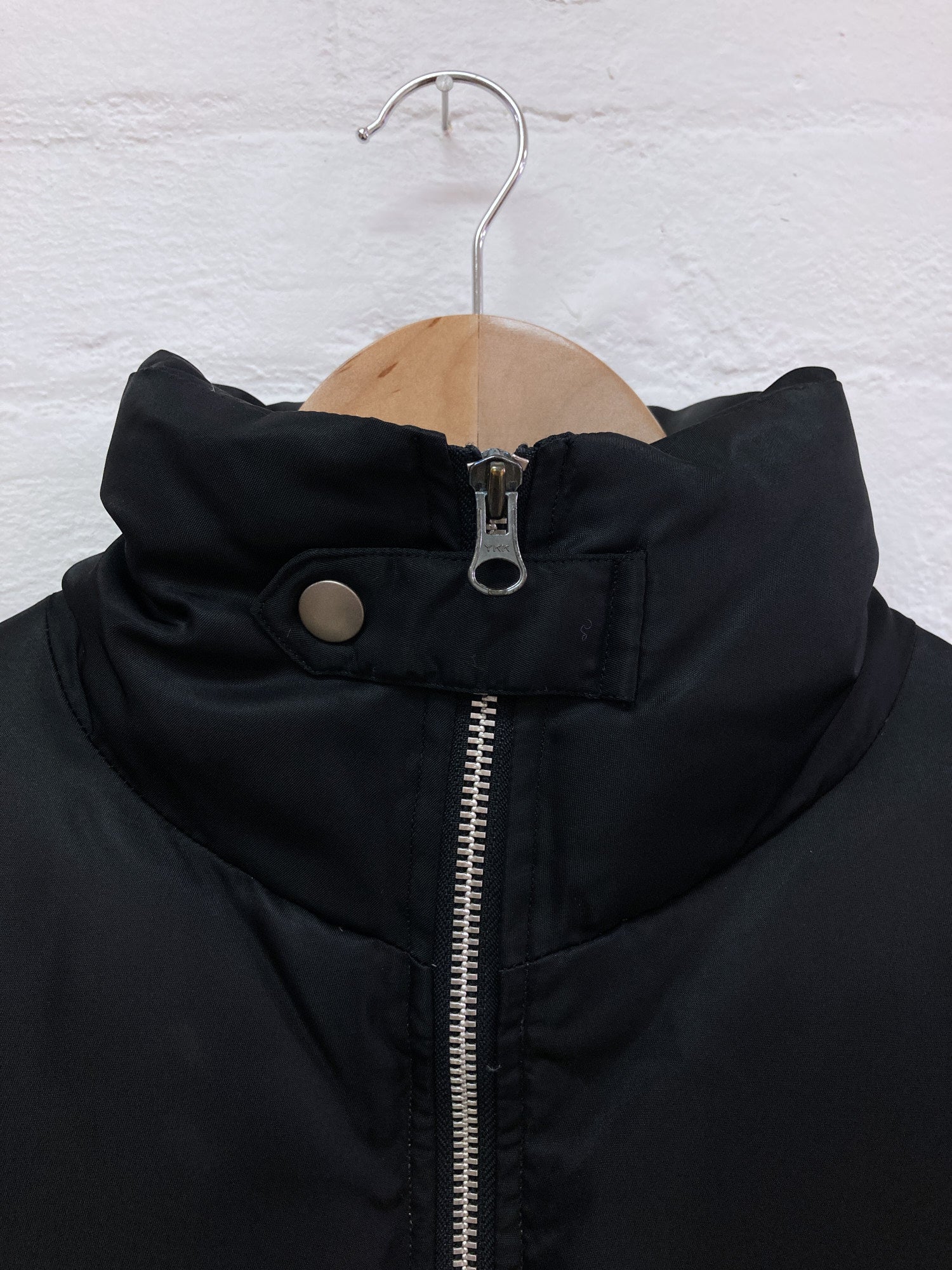 Kenzo Homme 1990s black nylon high neck down jacket - M L
