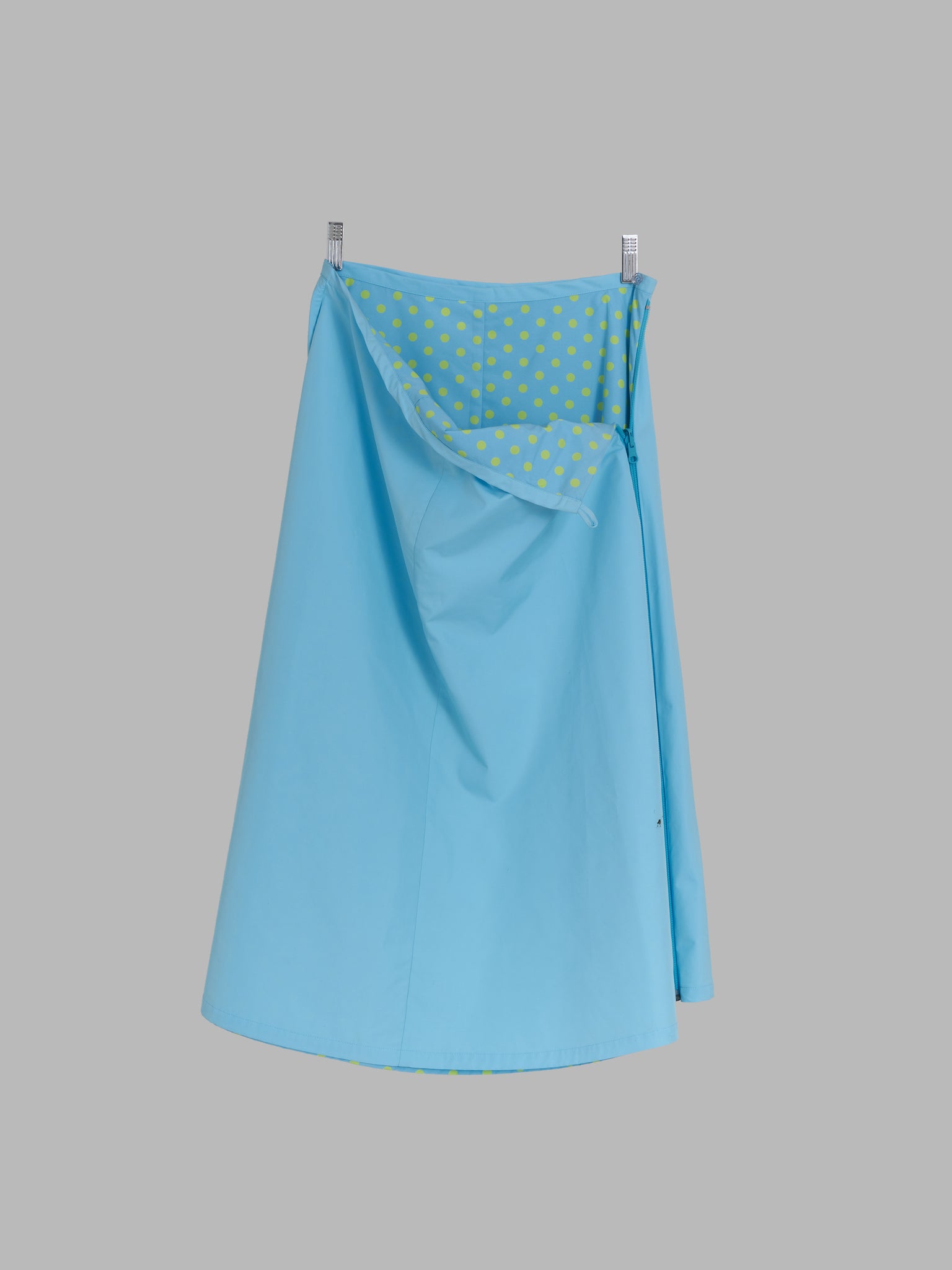 Junya Watanabe Comme des Garcons SS2000 blue poly spotted reversible skirt - M