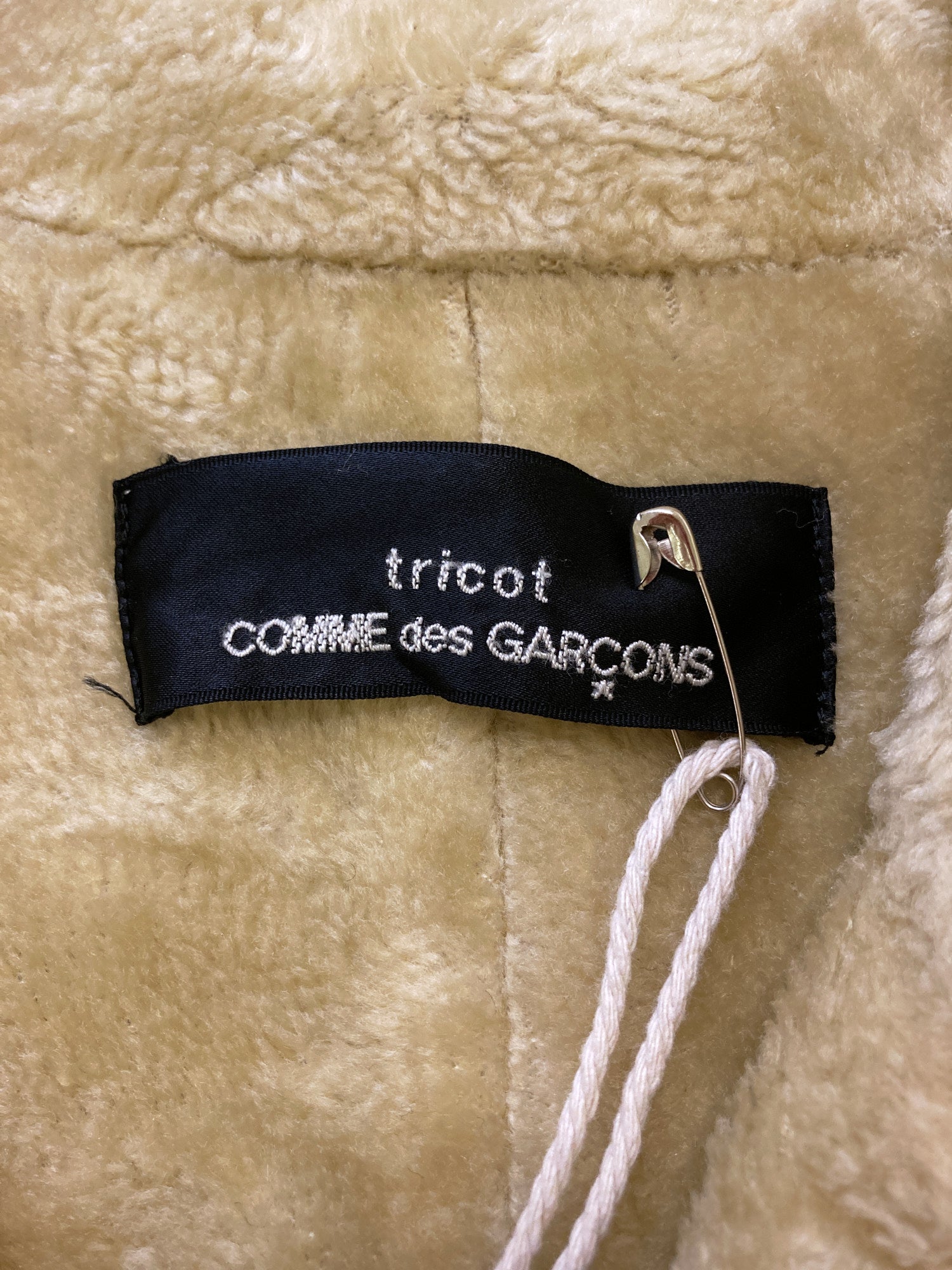 Tricot Comme des Garcons AW1993 gold reversible creased nylon faux fur peacoat