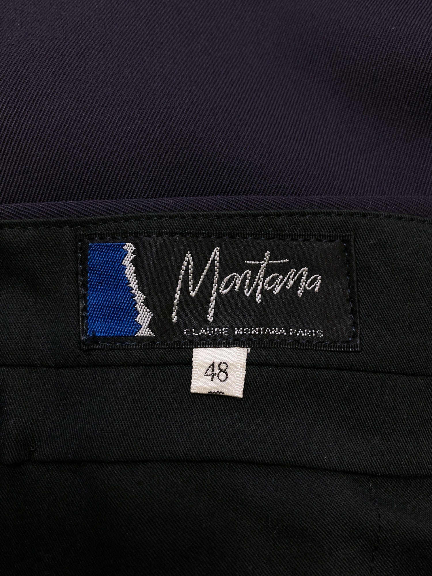 Claude Montana 1990s dark purple wool gabardine pleated trousers - mens 48 S