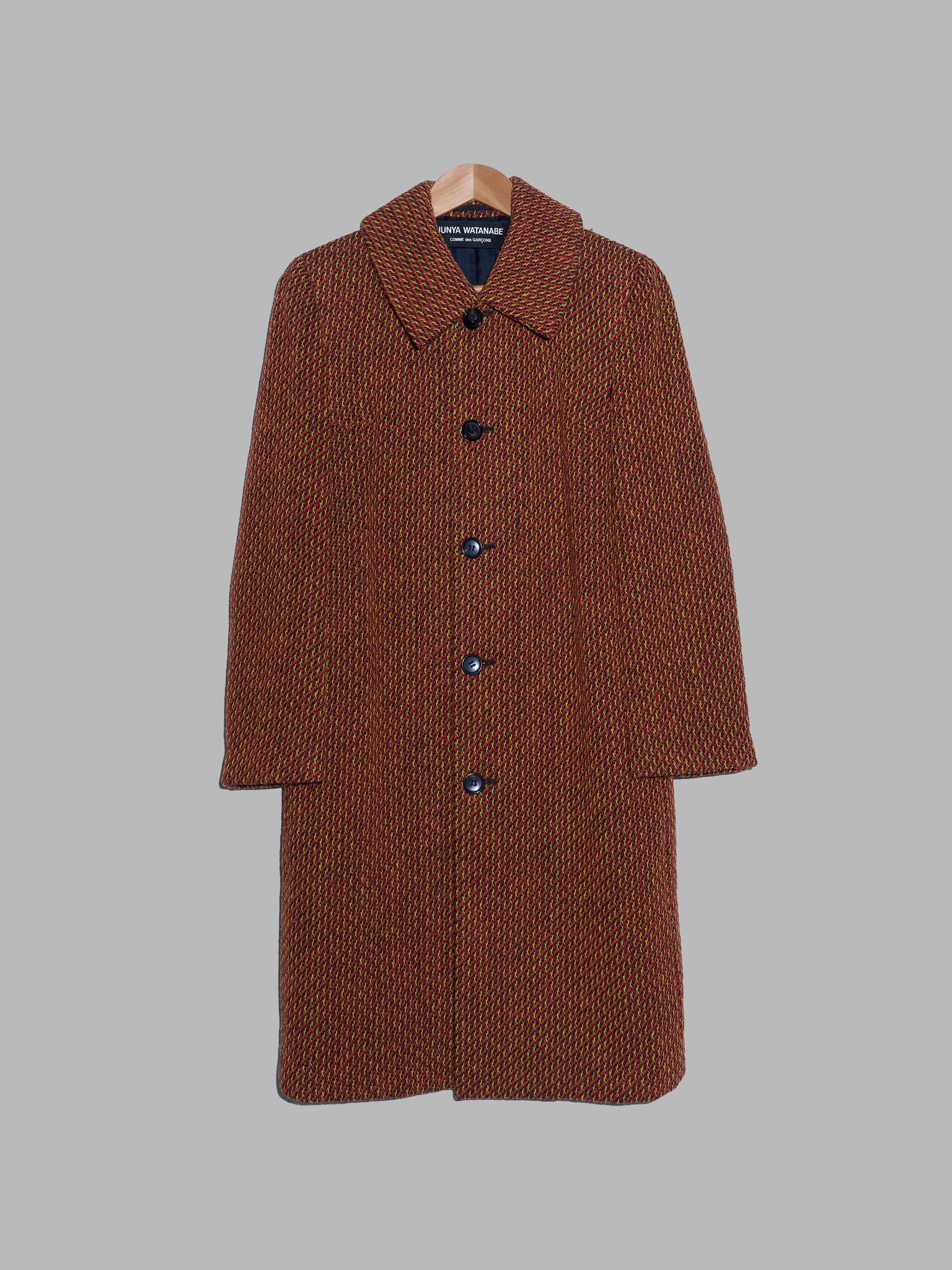 Junya Watanabe Comme des Garcons AW1997 orange wool coat with underarm gusset