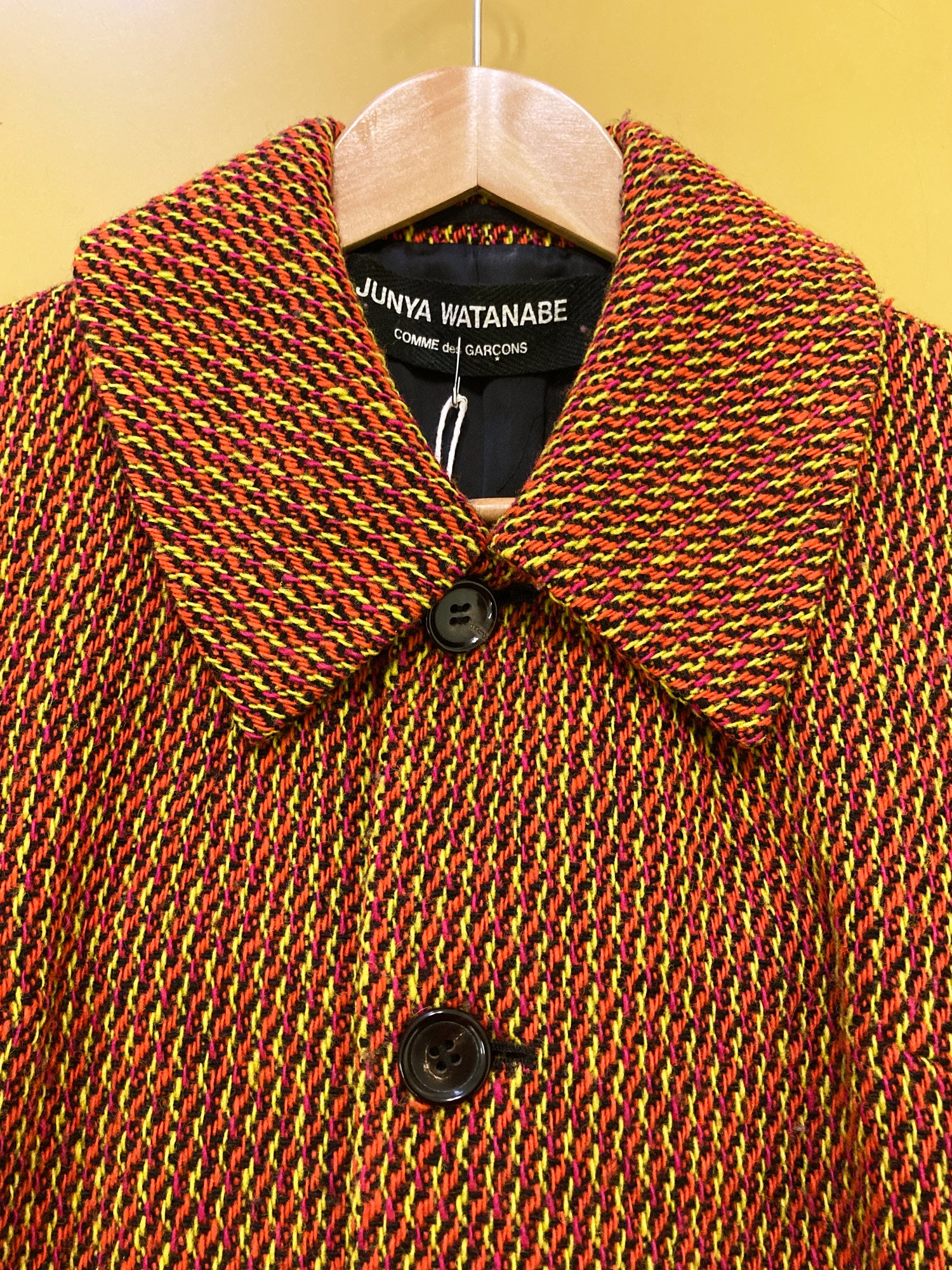 Junya Watanabe Comme des Garcons AW1997 orange wool coat with underarm gusset