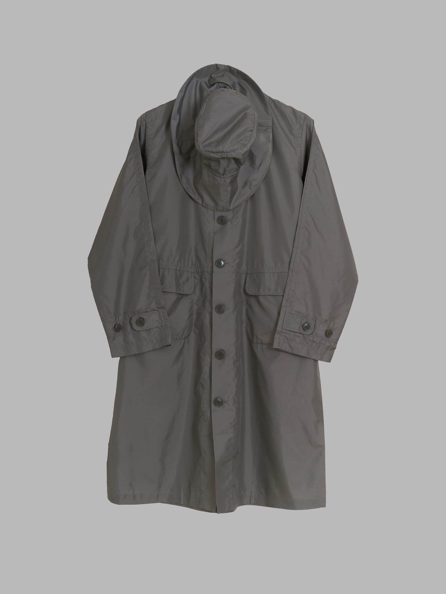 Yohji Yamamoto Y's For Living khaki raincoat with matching hat