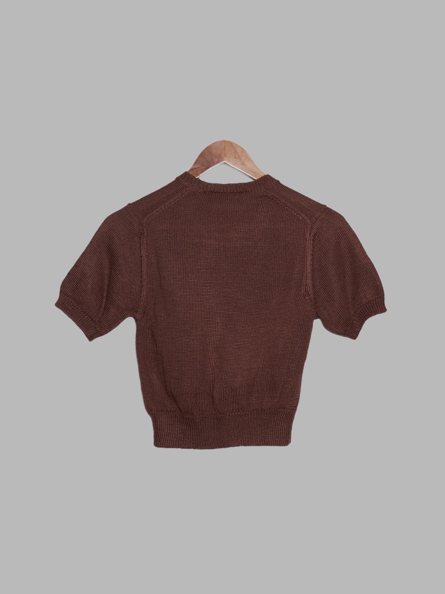 Comme des Garcons Noir 1995 brown acrylic short sleeve sweater