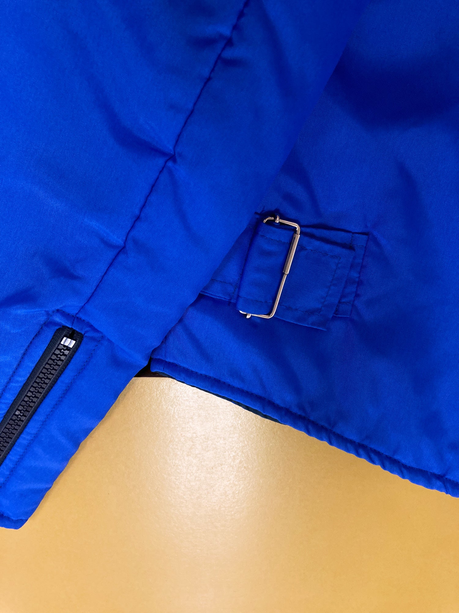 Dexter Wong 1990s blue nylon high neck bomber jacket with target 