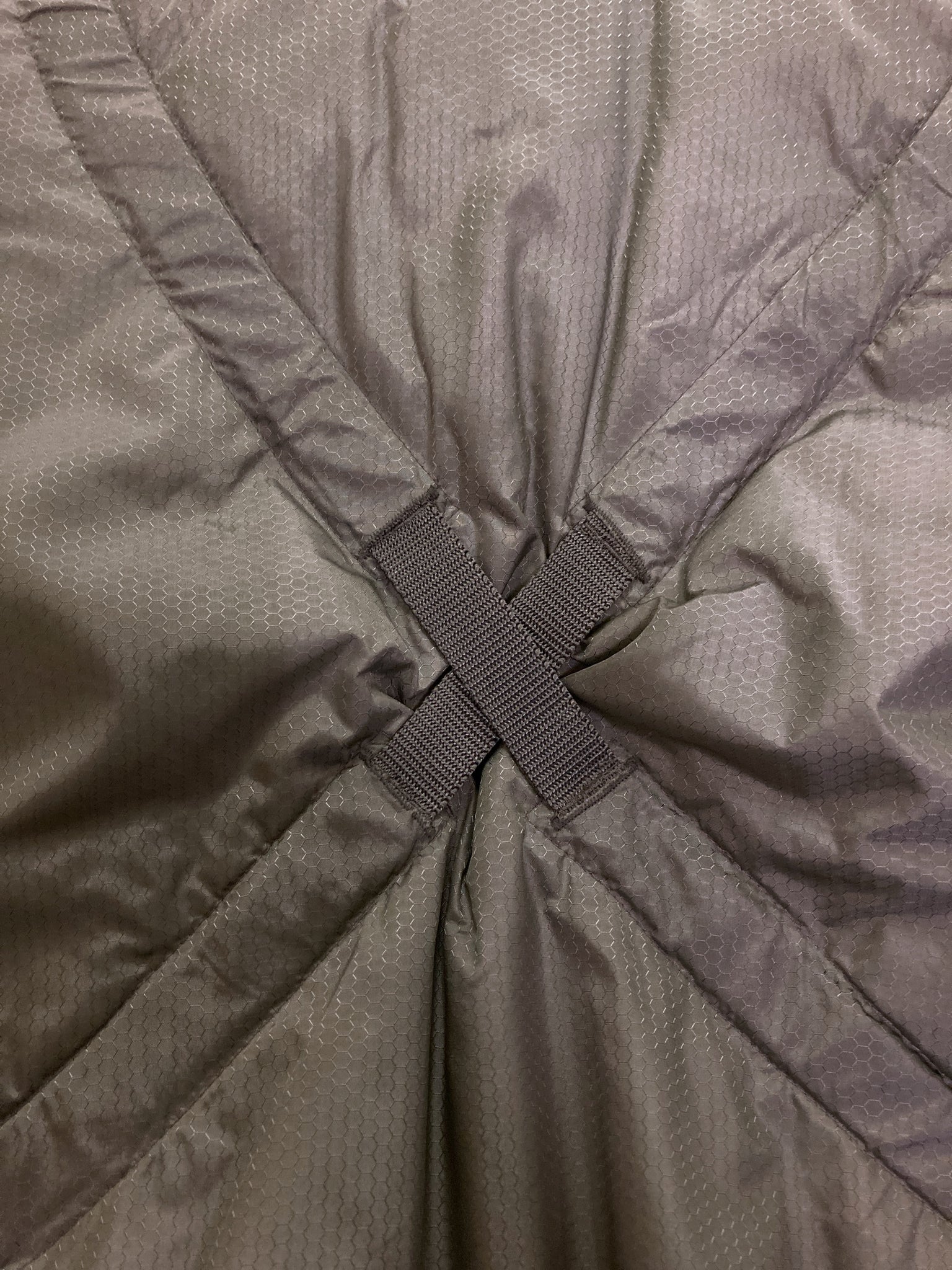 Marithe and Francois Girbaud khaki nylon strap detail down jacket - M
