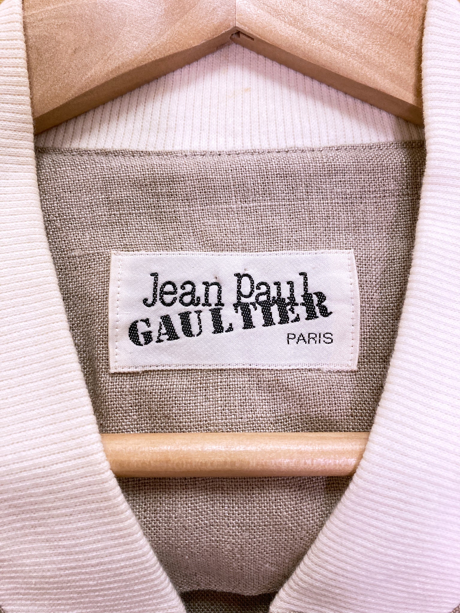 Jean Paul Gaultier 1980s cropped beige linen bomber jacket