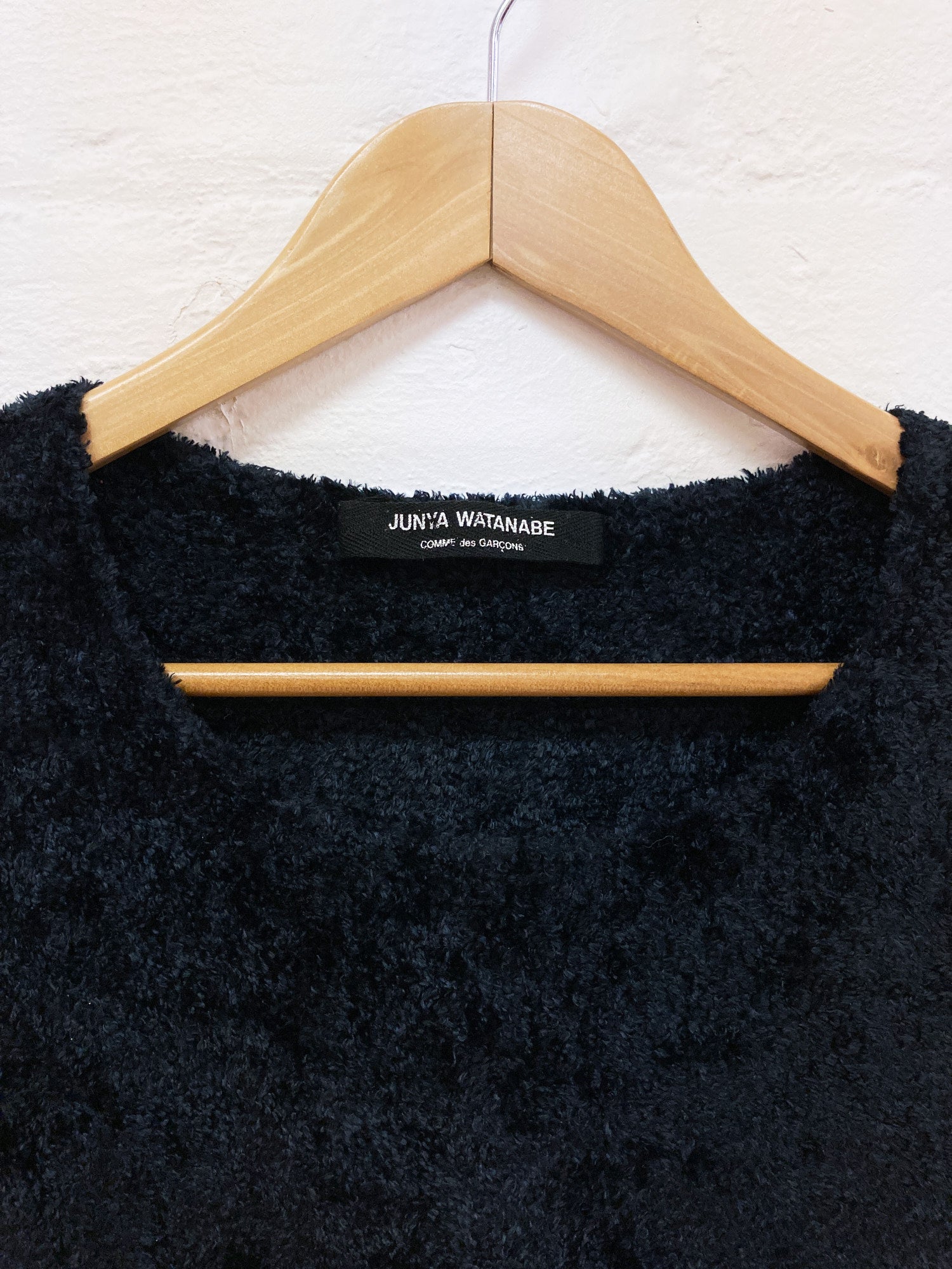 Junya Watanabe Comme des Garcons AW1992 black nylon pile fabric top