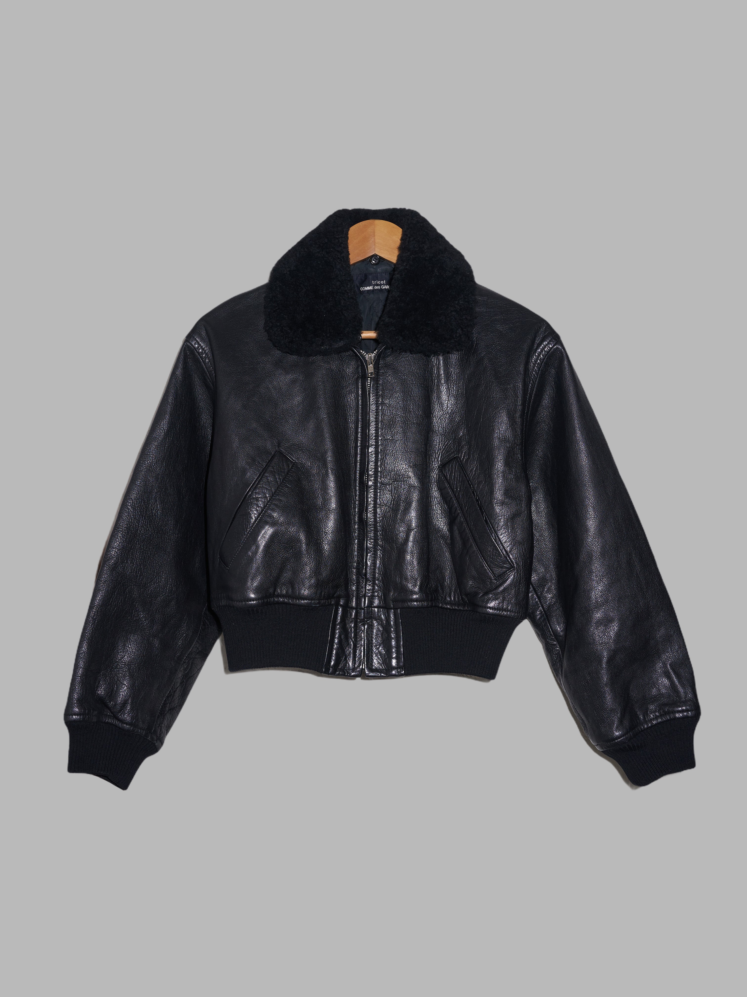 Tricot Comme des Garcons AW1989 black leather detachable collar