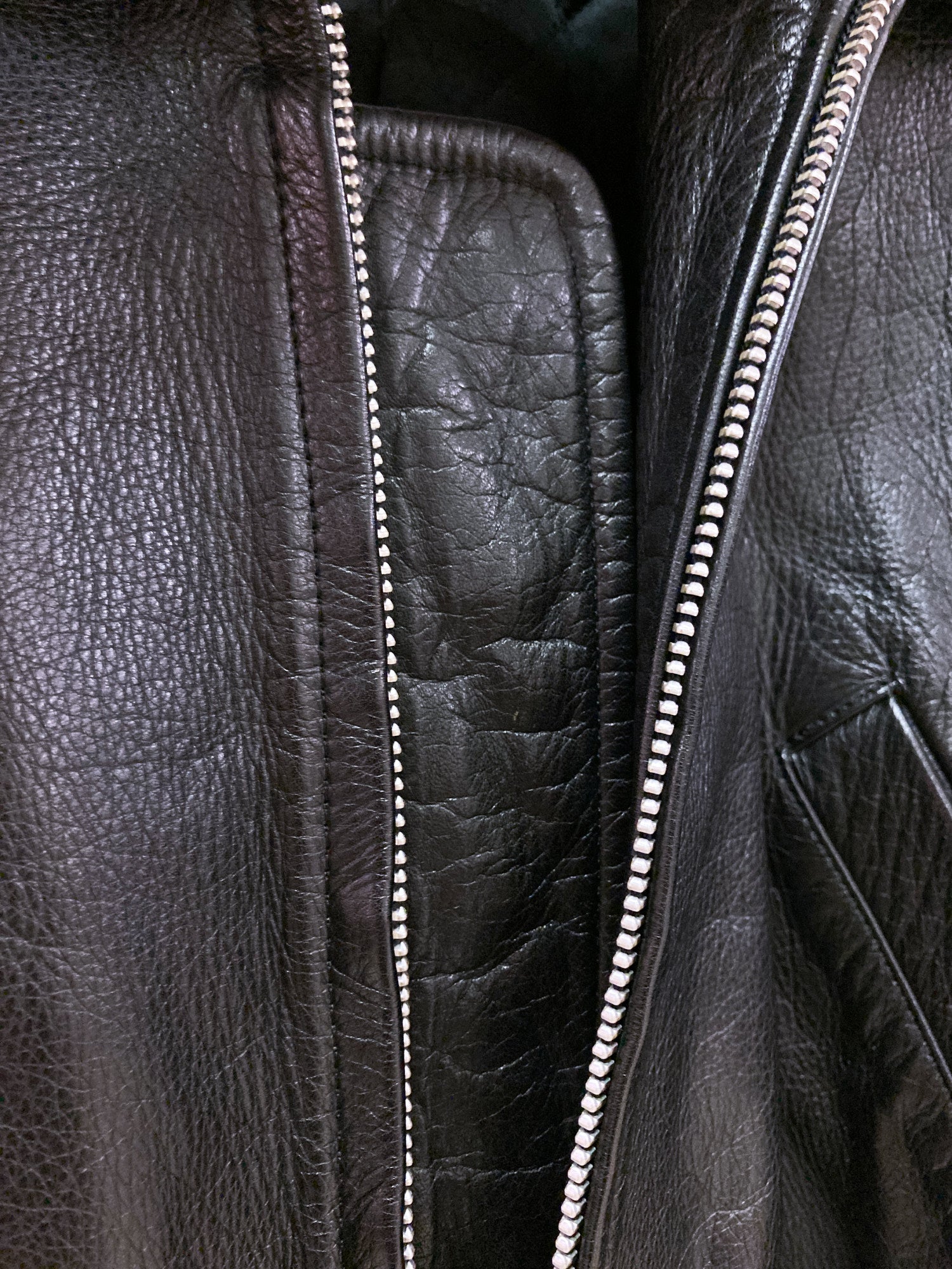 Tricot Comme des Garcons AW1989 black leather detachable collar bomber jacket