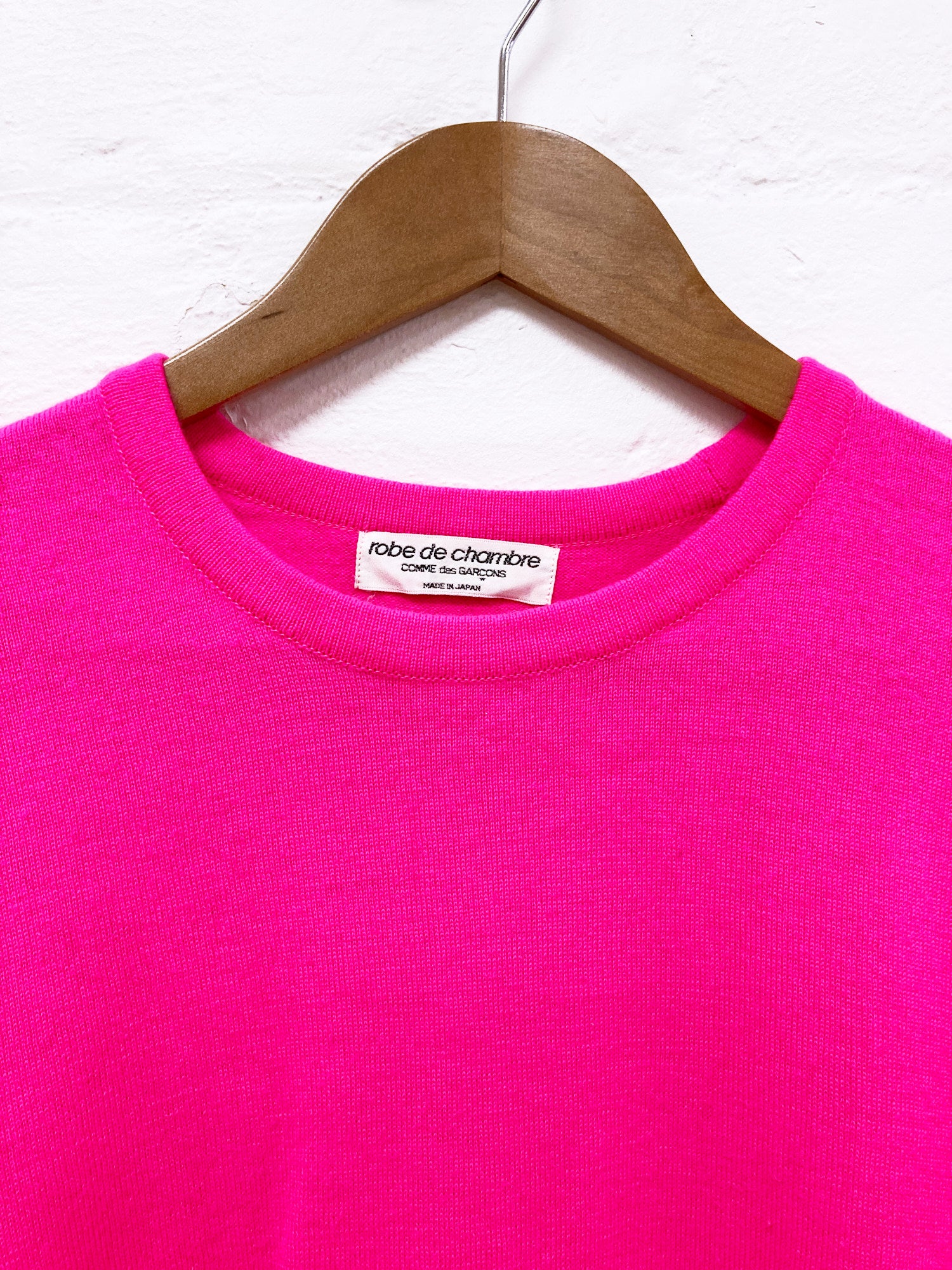 Robe de Chambre Comme des Garcons 1989 pink wool short sleeve