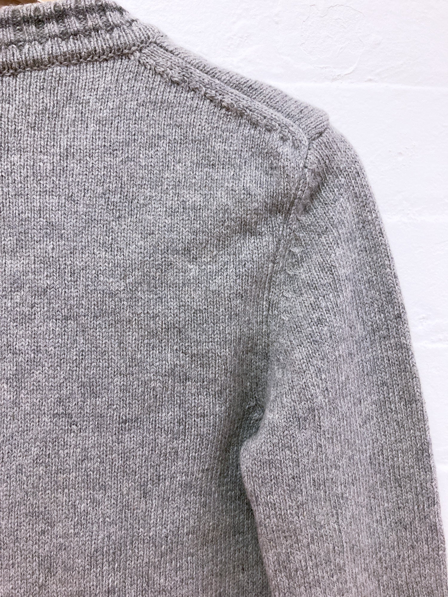 Veronique Branquinho grey wool low v neck jumper - size 36 S