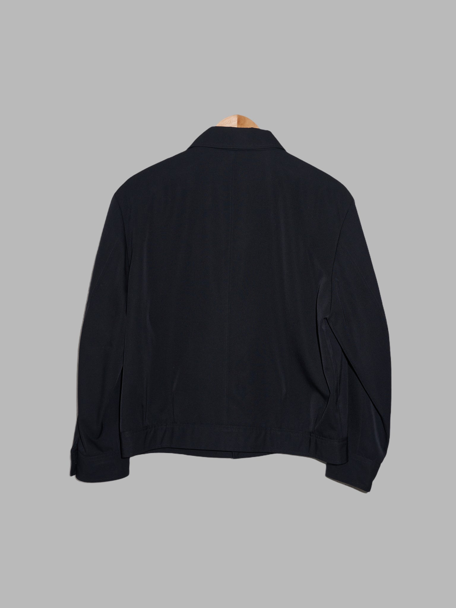 Nigel Curtiss 1990s black wool gabardine cropped work jacket - mens S