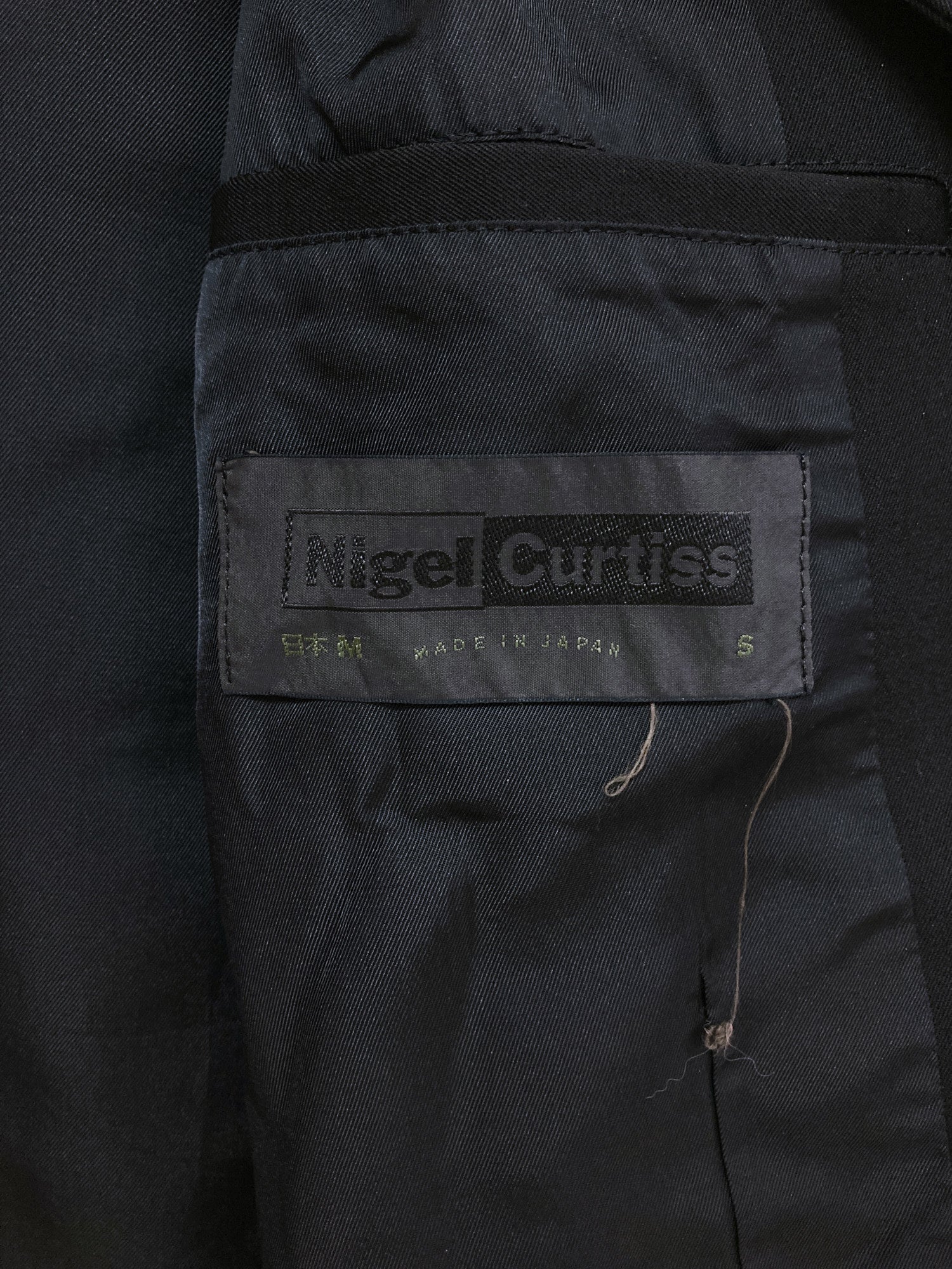 Nigel Curtiss 1990s black wool gabardine cropped work jacket - mens S