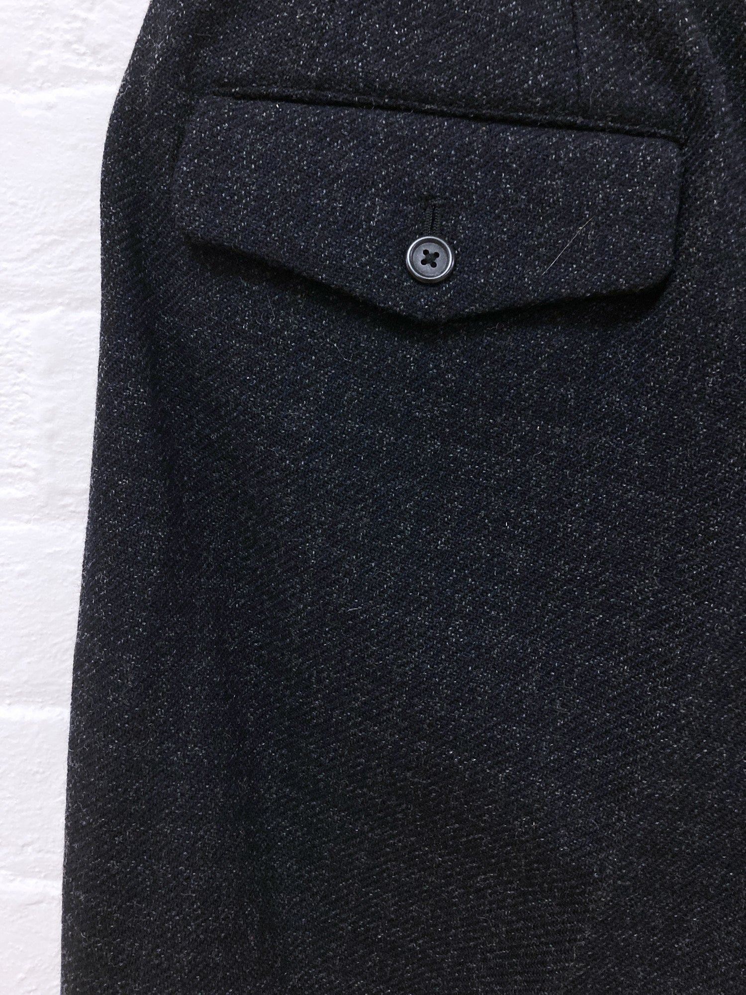 Y's for Men Yohji Yamamoto dark navy wool check coat and trouser suit - S M