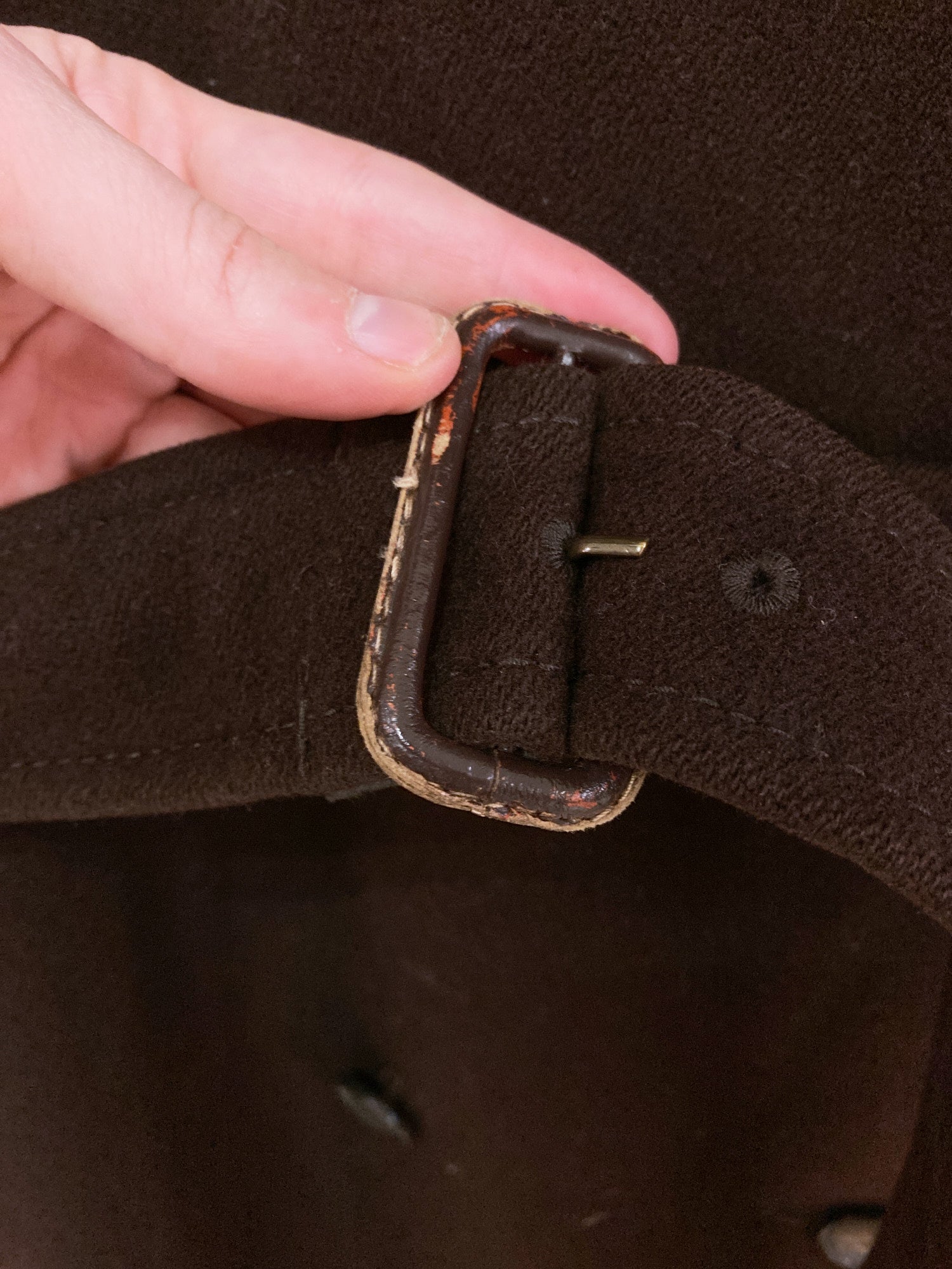 Veronique Branquinho brown wool melton houndstooth lapel trench coat - sz 36