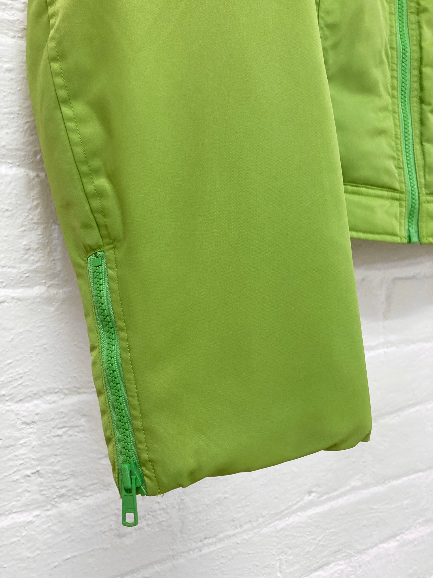 IS Sunao Kuwahara bright green padded nylon zip jacket - size M