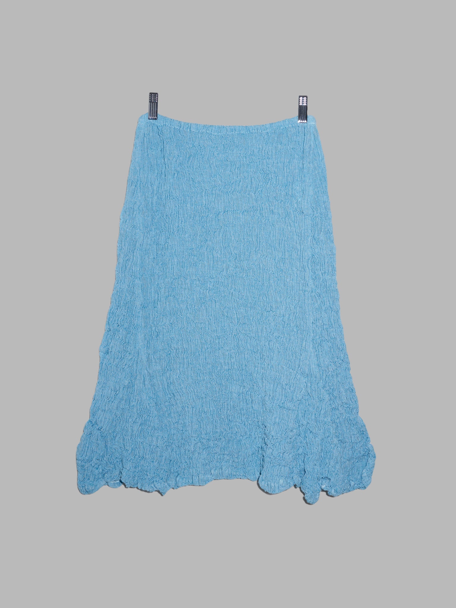Kyoichi Fujita blue poly cotton wrinkled gauze t-shirt and skirt set - size 38