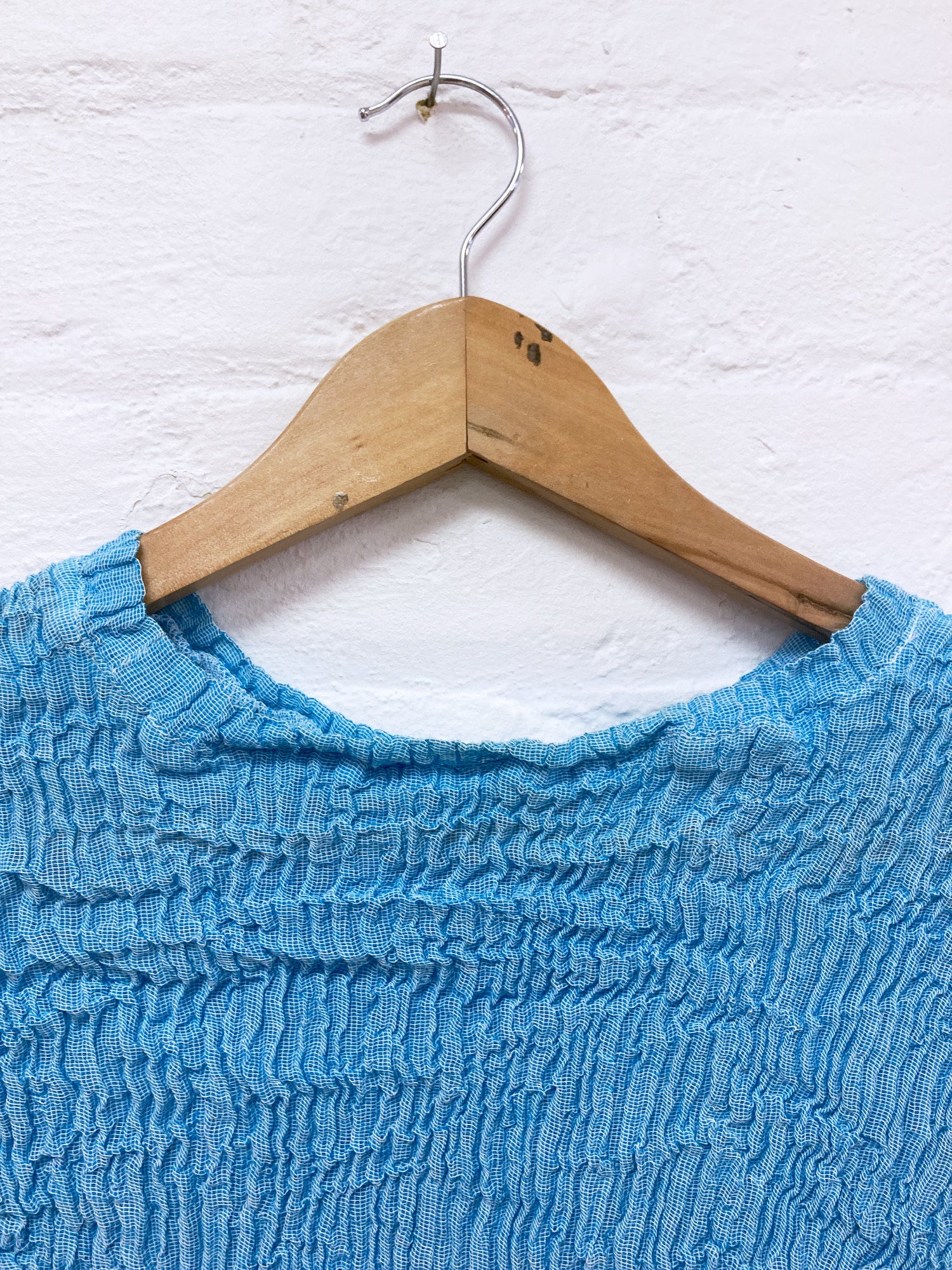 Kyoichi Fujita blue poly cotton wrinkled gauze t-shirt and skirt set - size 38