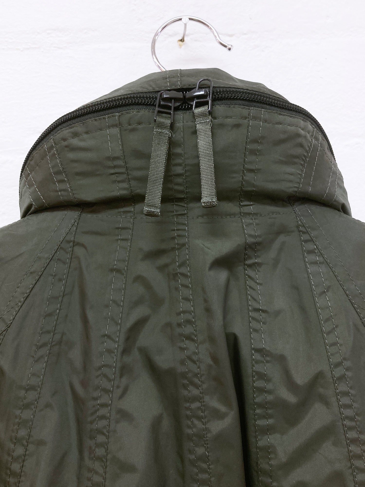Issey Miyake khaki polyester full length multi pocket parachute coat - 3 L M