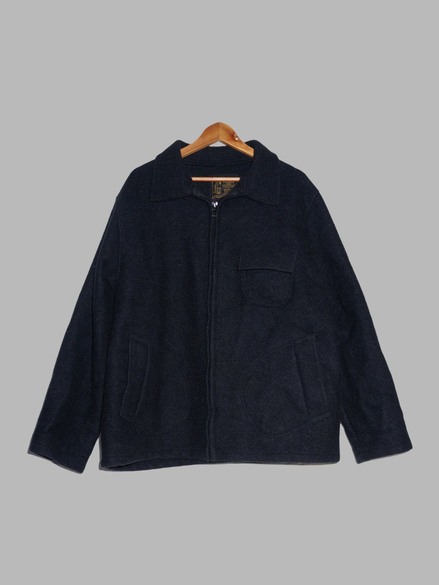 Vintage Norwellan heavy charcoal wool waterproofed bluey jacket ...