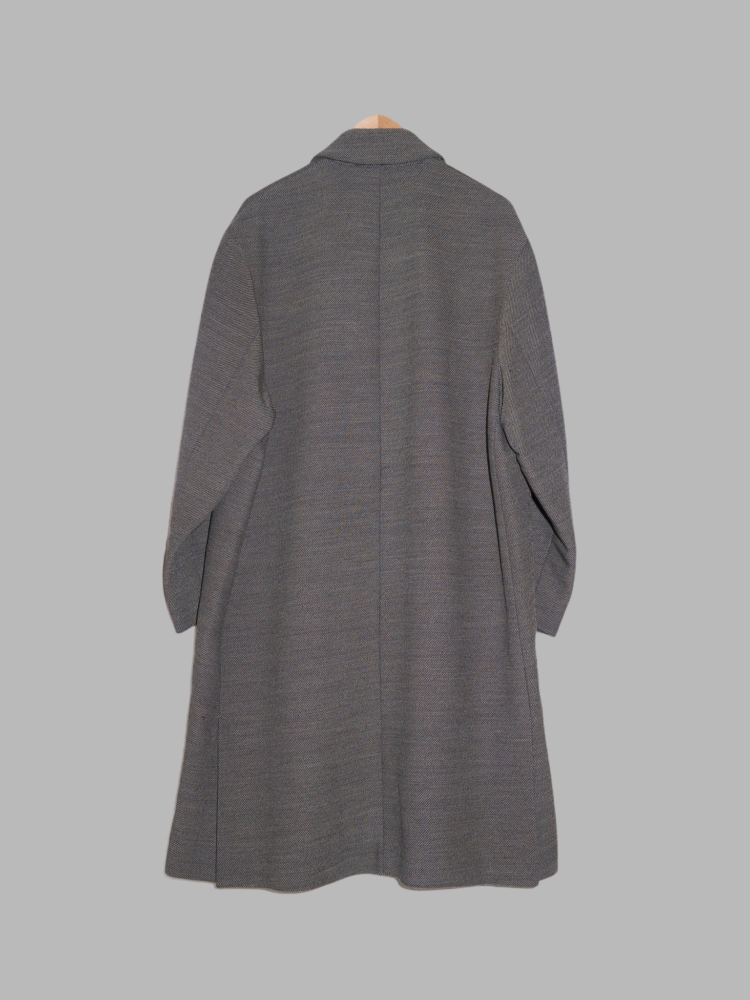 Kenzo Homme 1990s textured grey wool nylon mackintosh coat - mens 3 L M