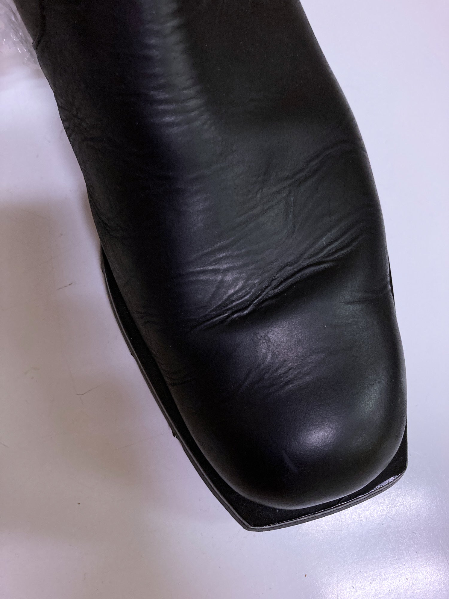 Costume Homme black leather side zip square toe boots – Filter store