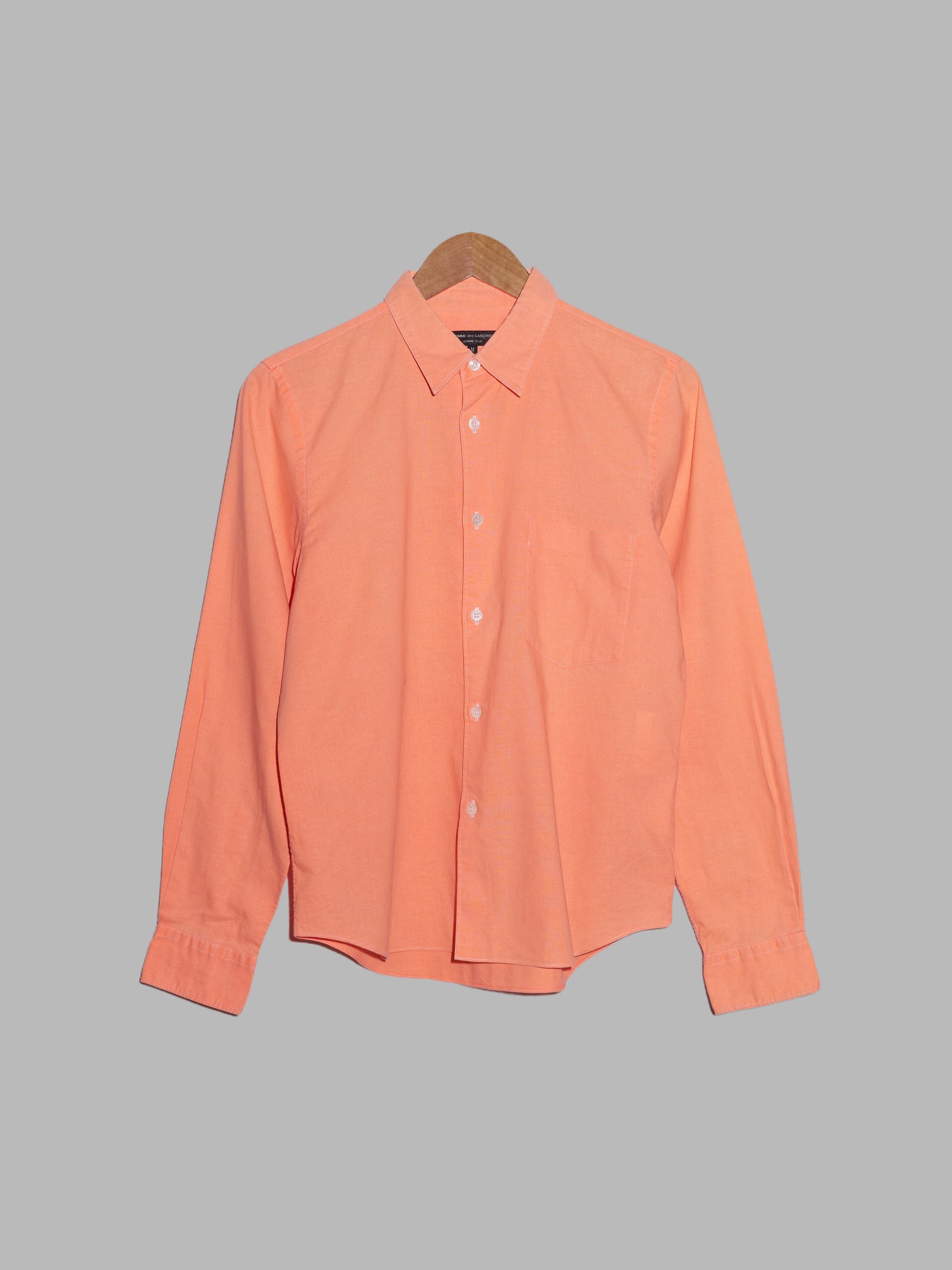 Comme des Garcons Homme Plus SS2002 fluorescent orange cotton shirt - M S XS
