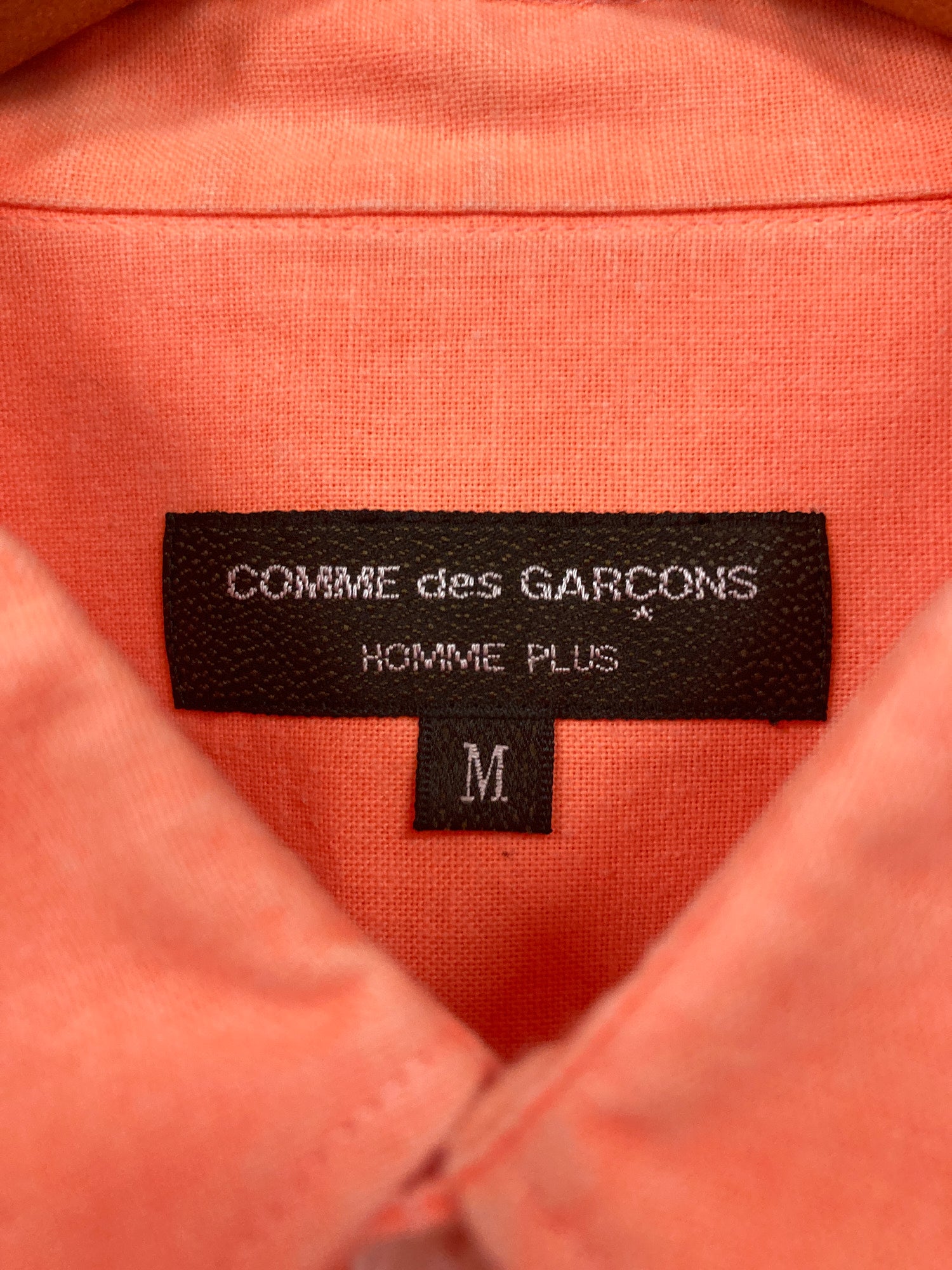 Comme des Garcons Homme Plus SS2002 fluorescent orange cotton shirt M S XS