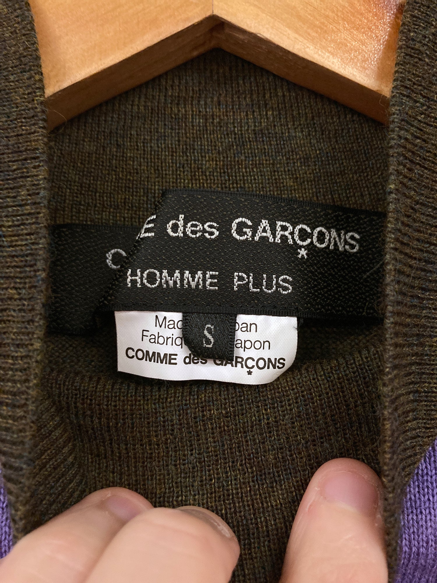 Comme des Garcons Homme Plus AW2009 purple brown wool fake layered turtleneck S